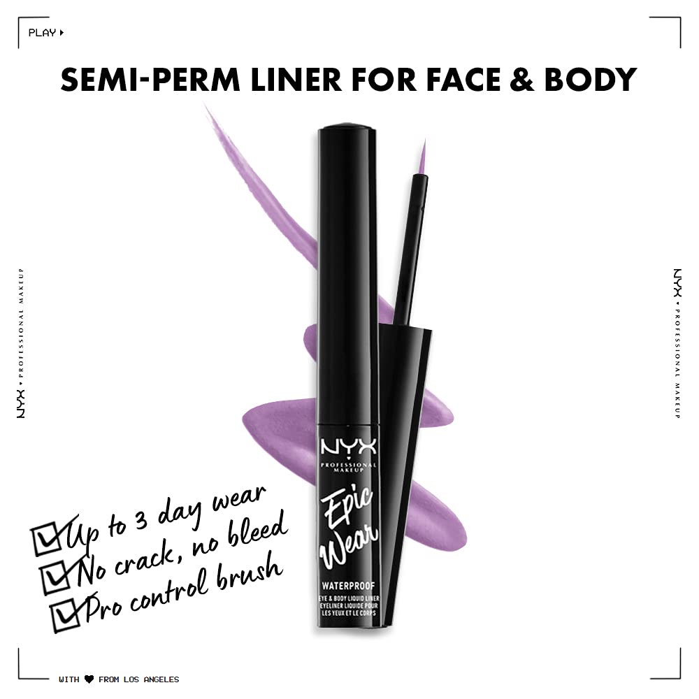 Nyx Epic Wear Lilas – swatch sur peau, couleur riche et mate