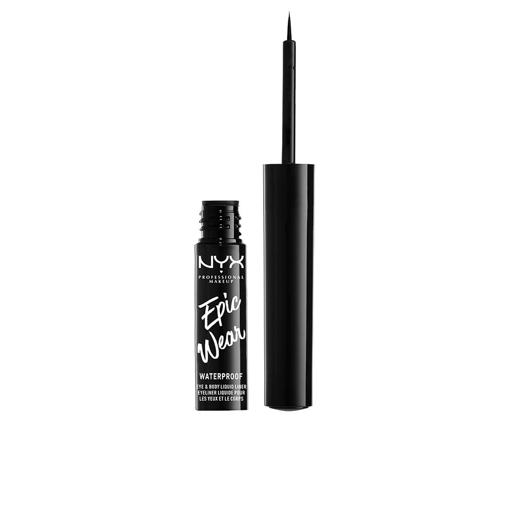Nyx Epic Wear Trait Liquide Noir — précision et tenue longue durée pour yeux et corps.