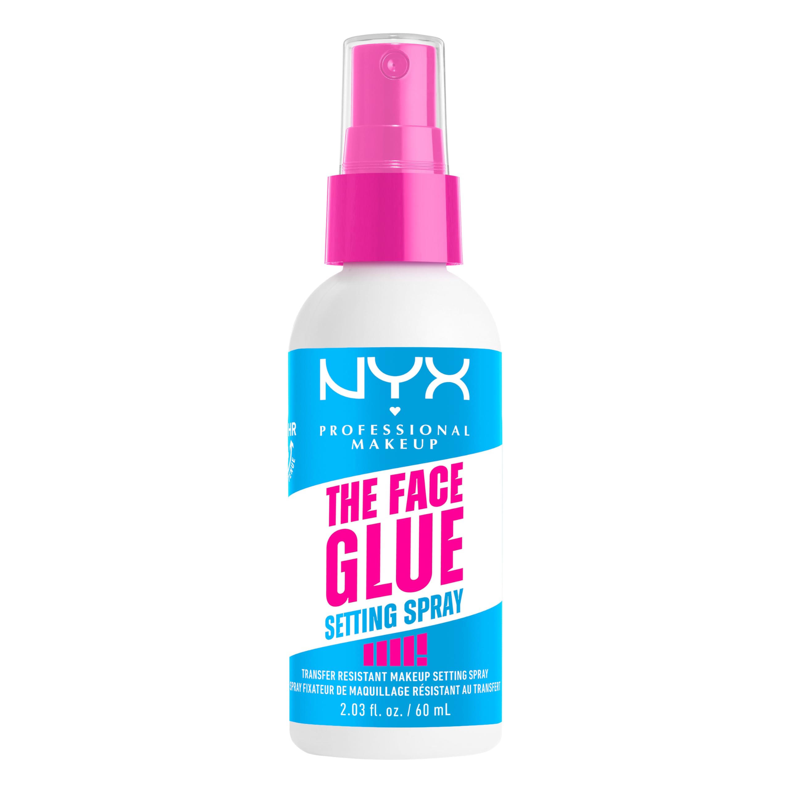 NYX Face Glue Setting Spray — bouteille, fixation longue durée sans transfert.