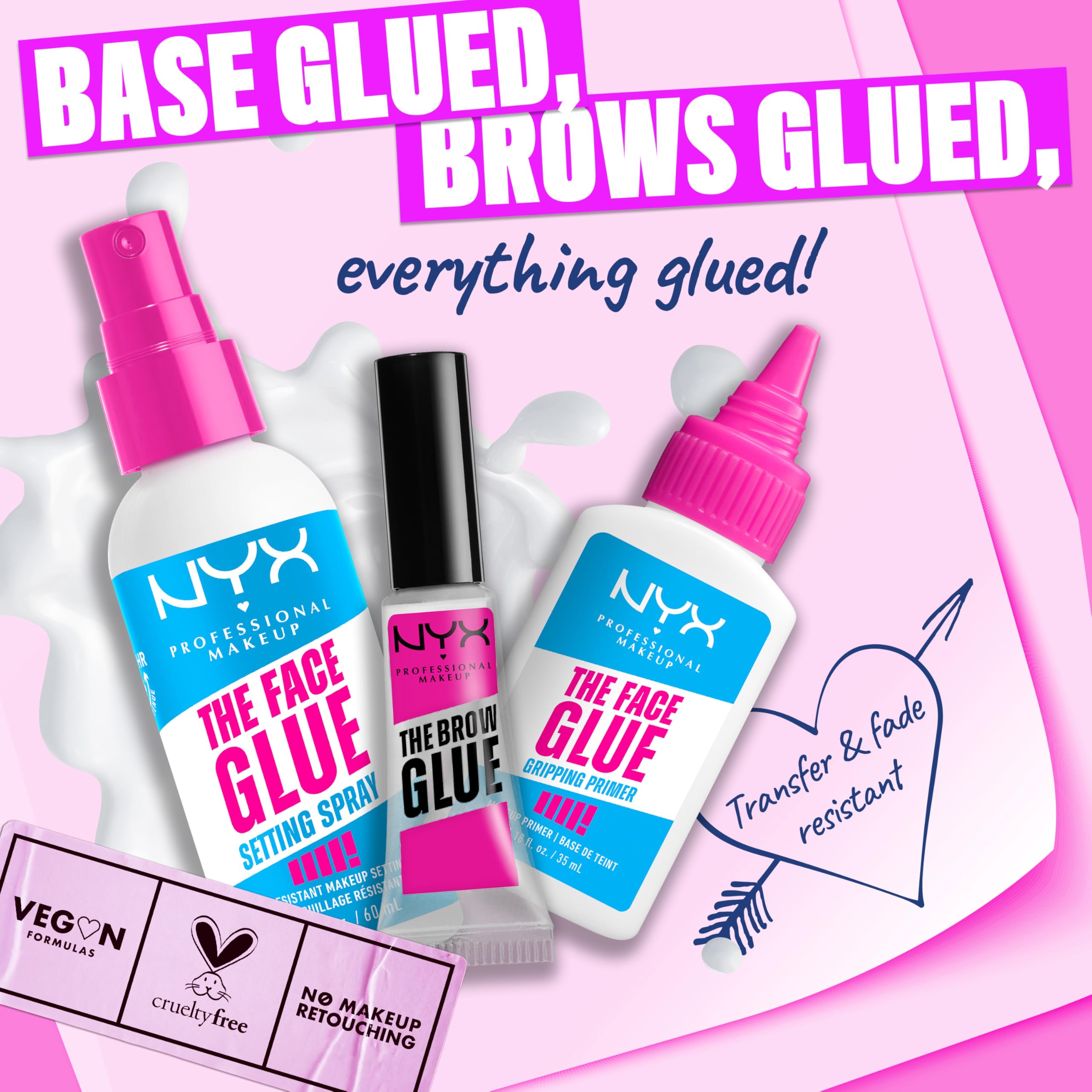 NYX Face Glue Setting Spray — vivacité des couleurs après application.