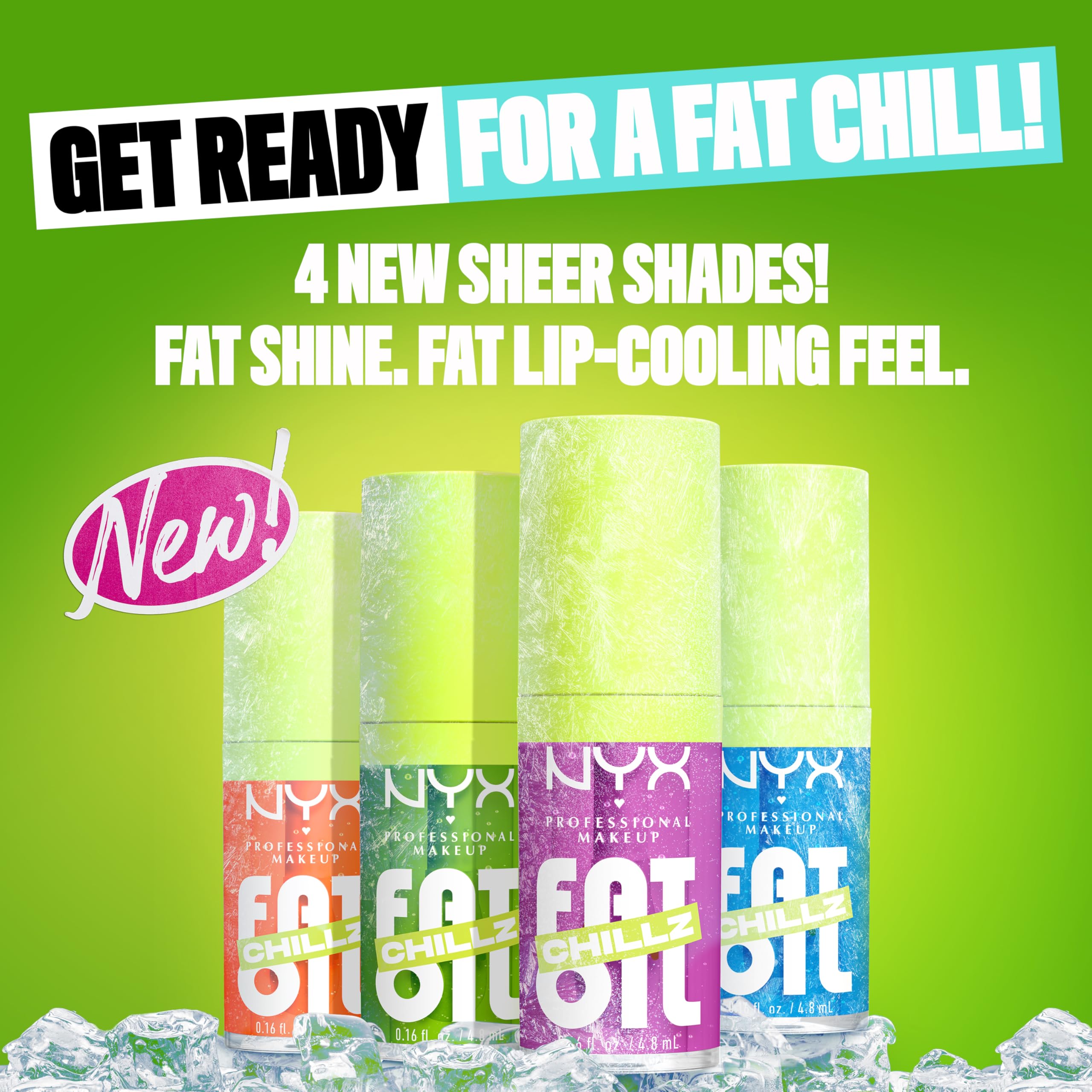 NYX Fat Oil Chillz Kiwi Freeze – brillance élevée pour un look glamour.