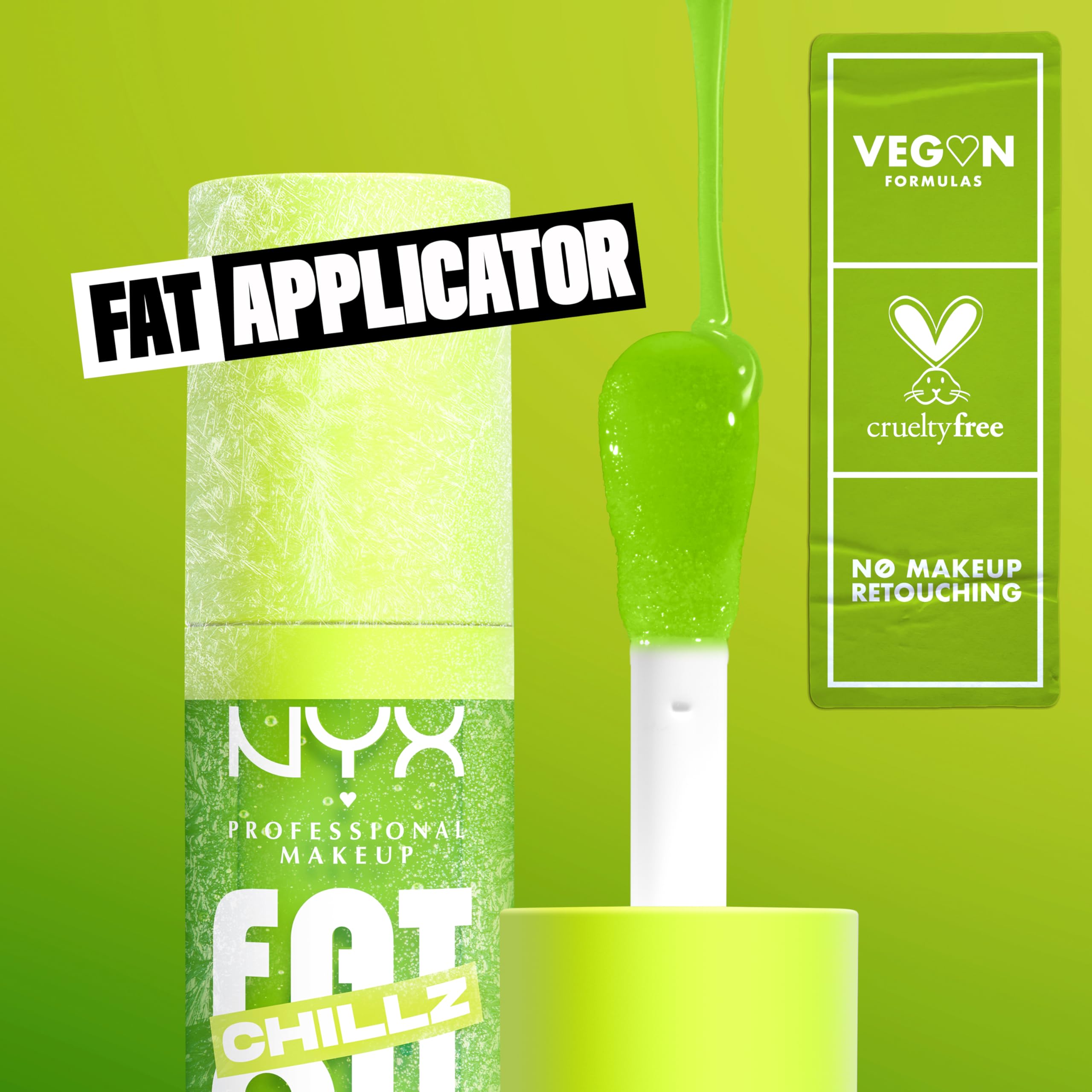 NYX Fat Oil Chillz Kiwi Freeze – formule végan et sans cruauté envers les animaux.