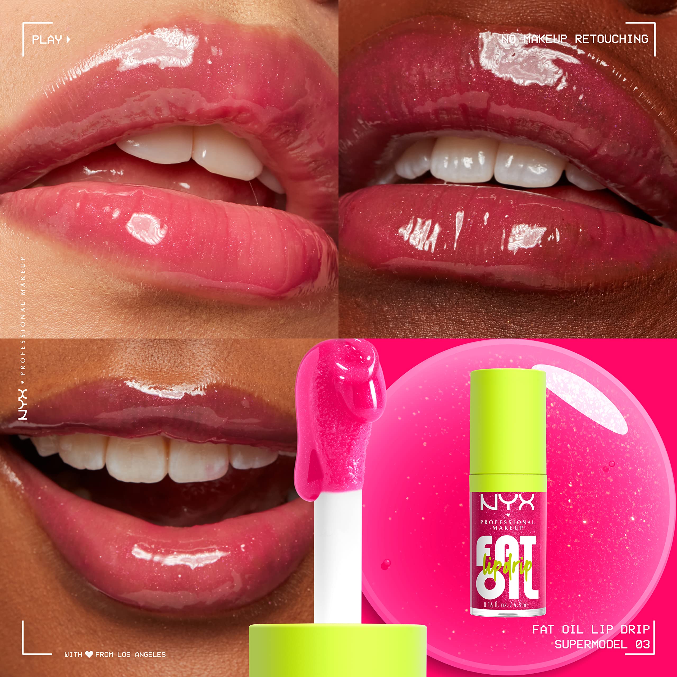 NYX Fat Oil Lip Drip - teinte Supermodel Magenta pour un look vibrant