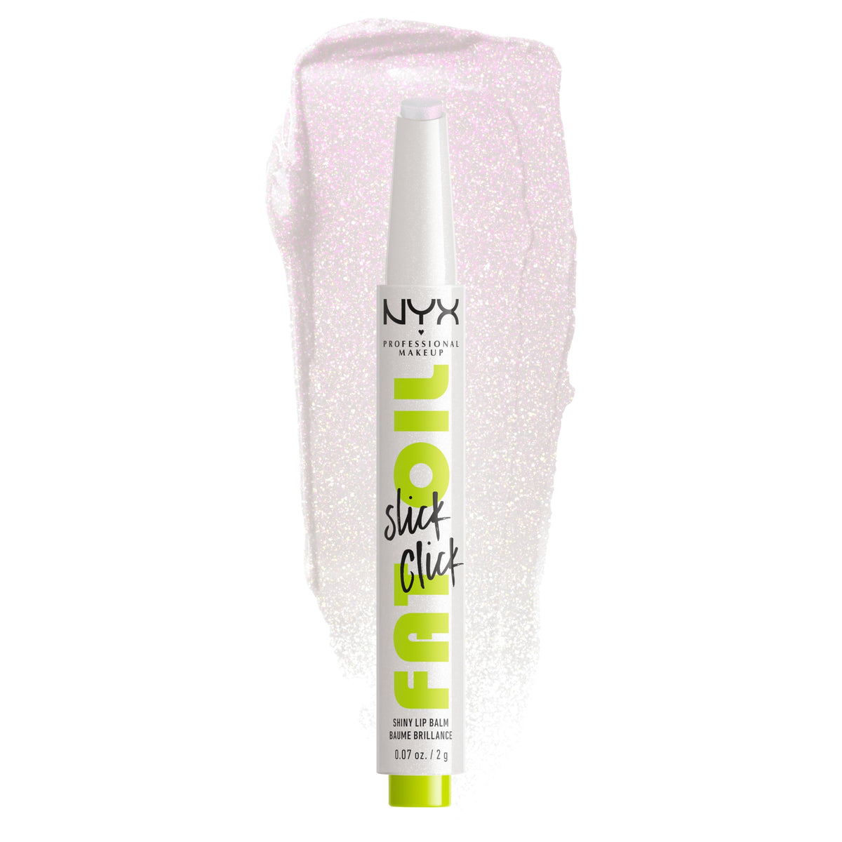 NYX PROFESSIONAL MAKEUP Fat Oil Slick Click montre l'application précise sur les lèvres et hydratation légère