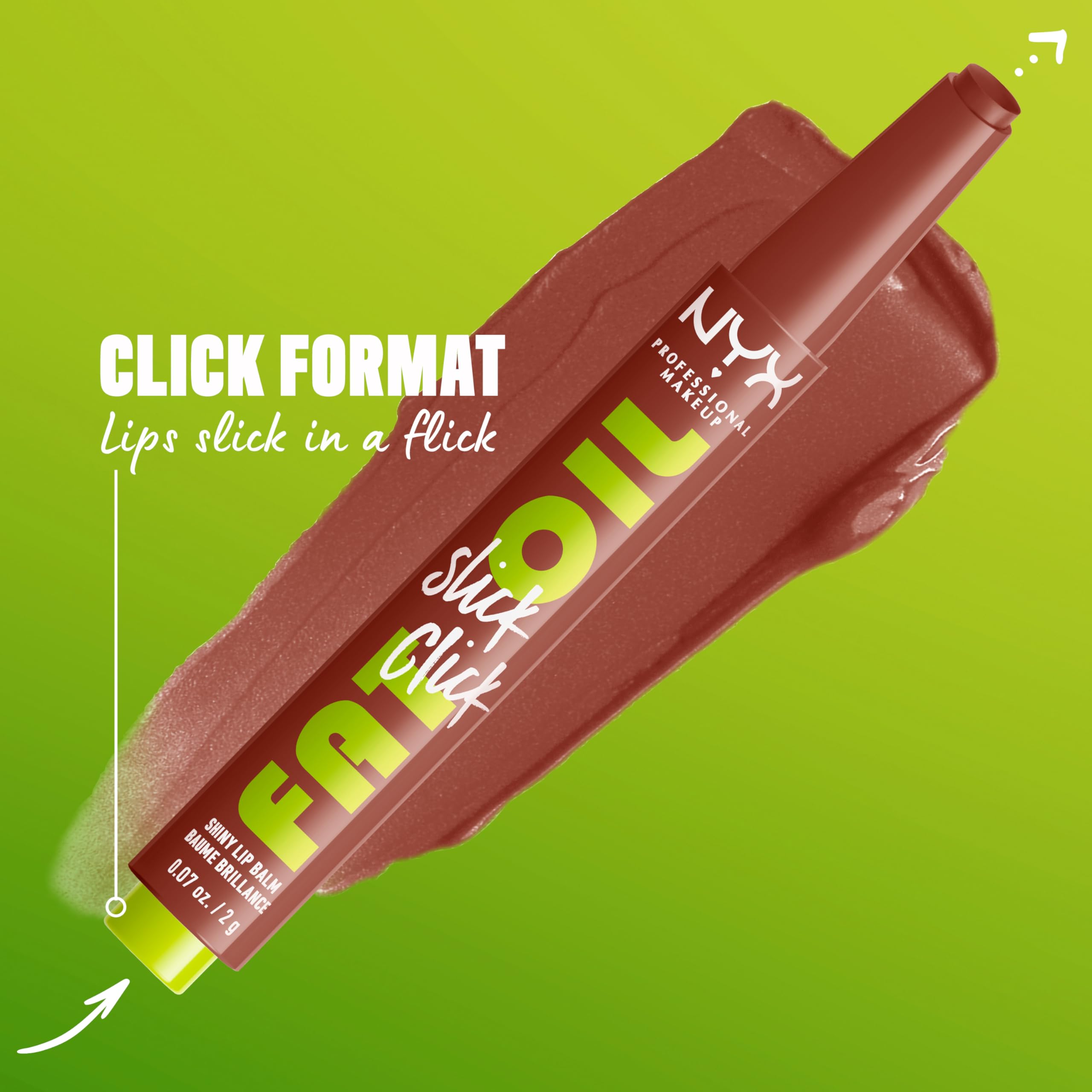 Teinte framboise lumineuse sur les lèvres avec NYX Fat Oil Slick Click