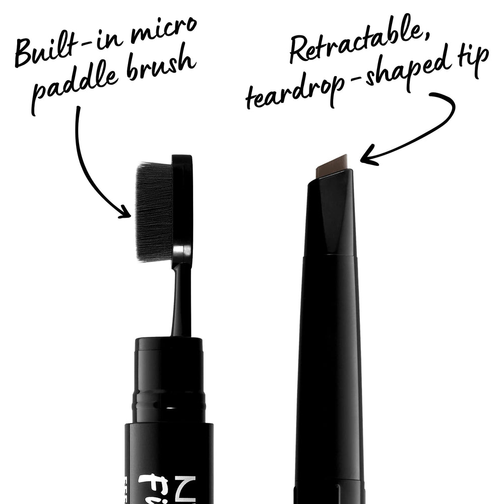 NYX Fill & Fluff Sourcils Brun — échantillons de couleur pour tester sur peau.