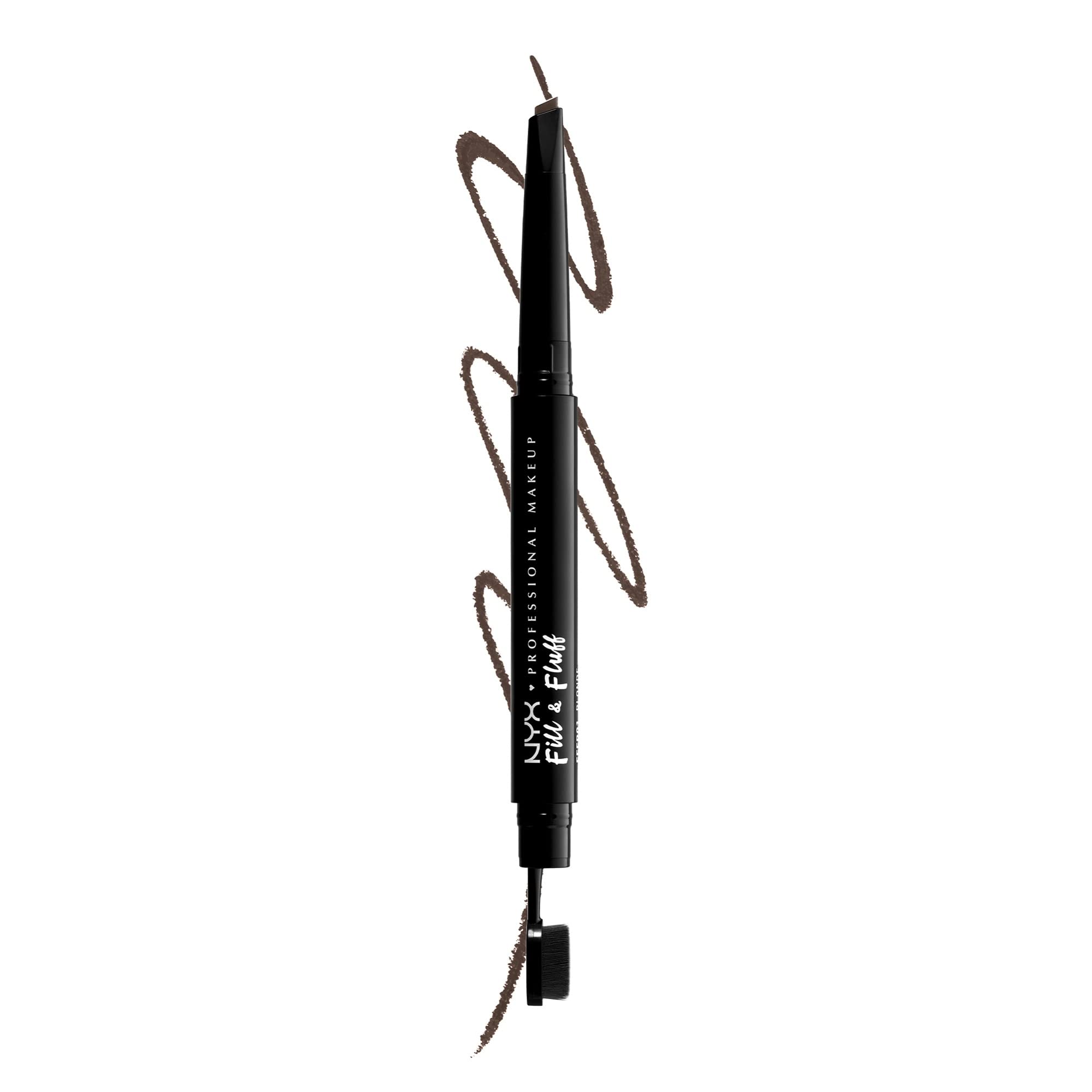 NYX Fill & Fluff Sourcils Brun — pointe-goutte pour dessiner des poils précis.
