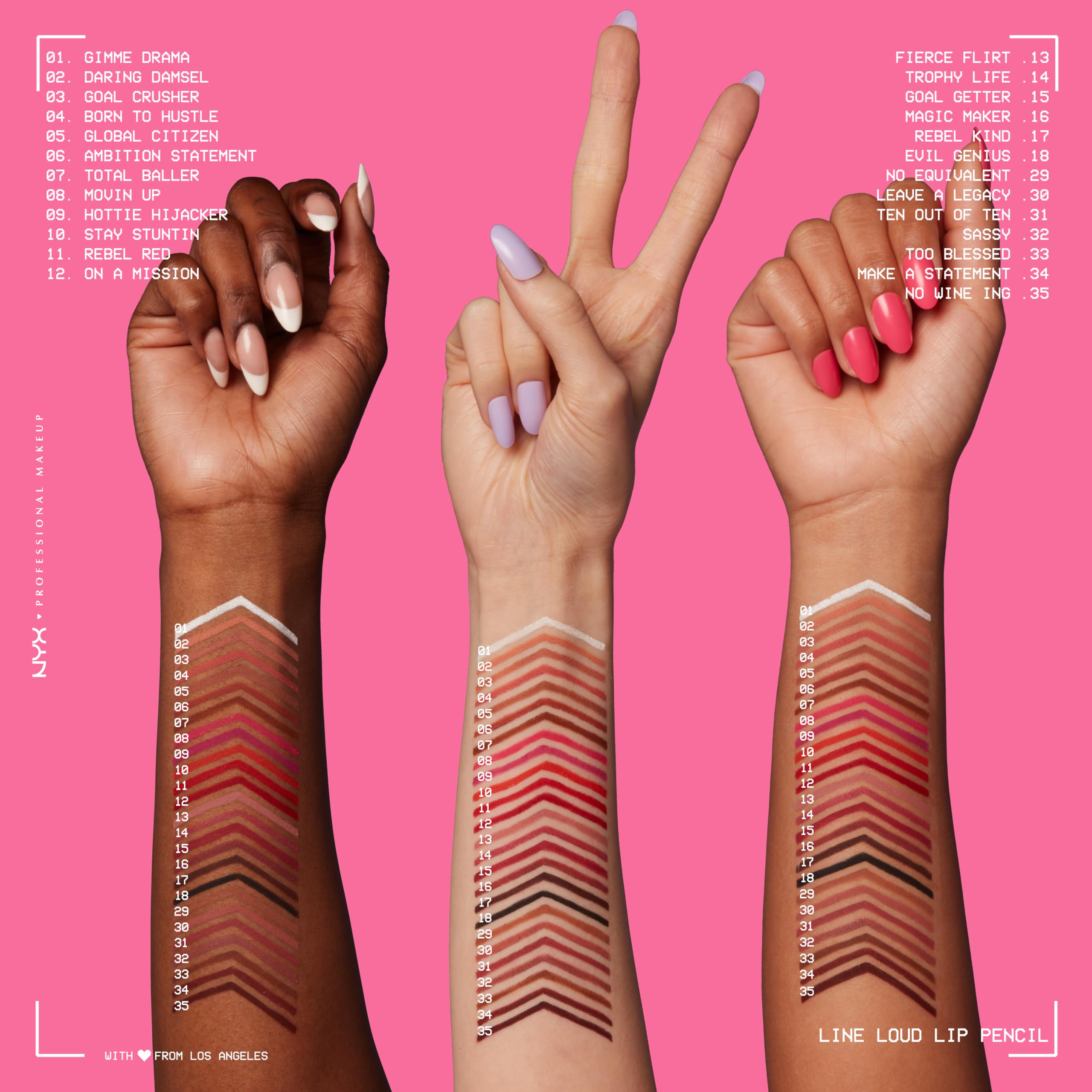Nyx Line Loud Rebel Kind: 18 teintes riches pour différents looks