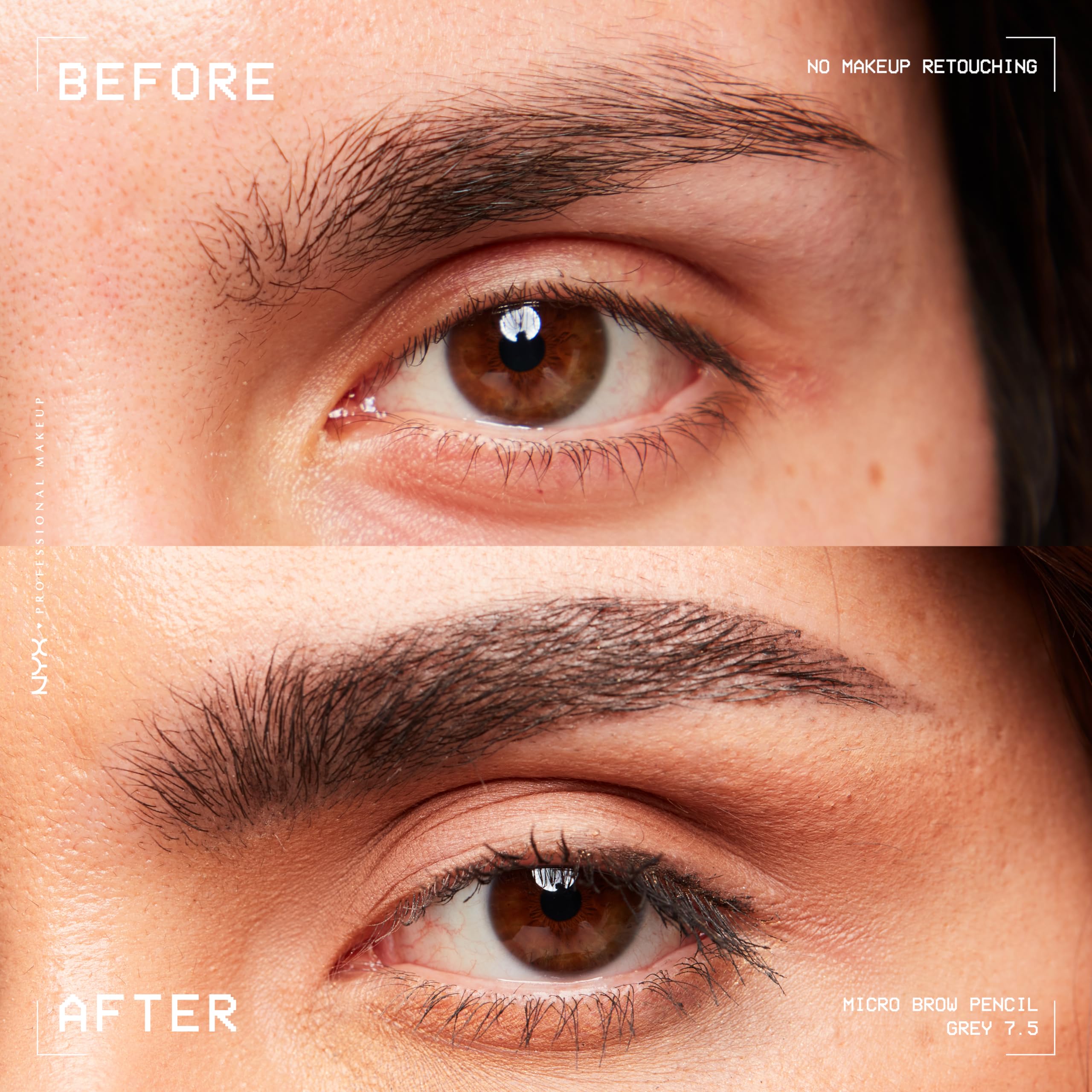 NYX Micro Brow Pencil Gris: remplissage naturel des zones clairsemées