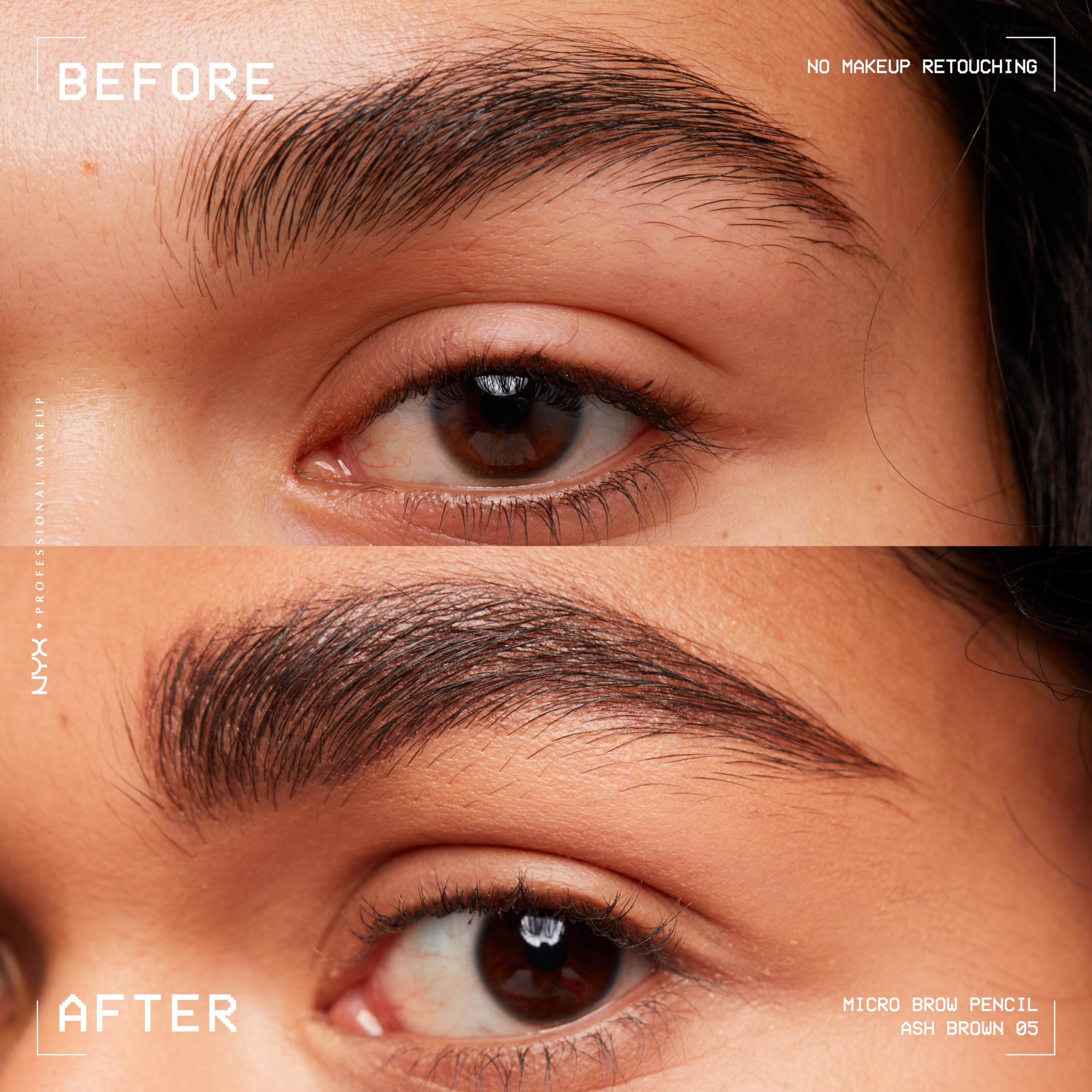 NYX Crayon Sourcils Micro goupillon intégré pour estomper les contours