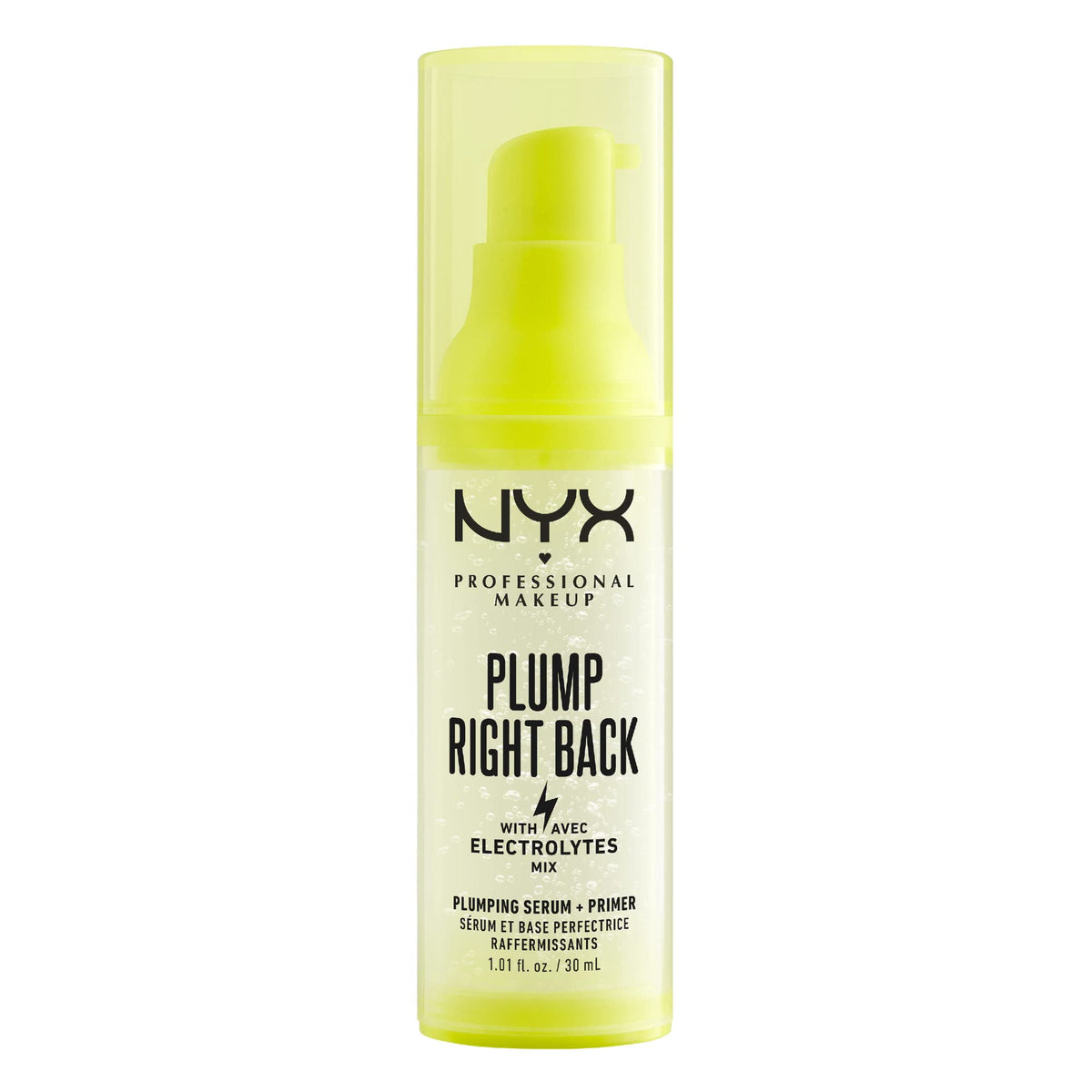 NYX Plump Right Back flacon-serum-primer hydratant pour une adhérence maquillage durable