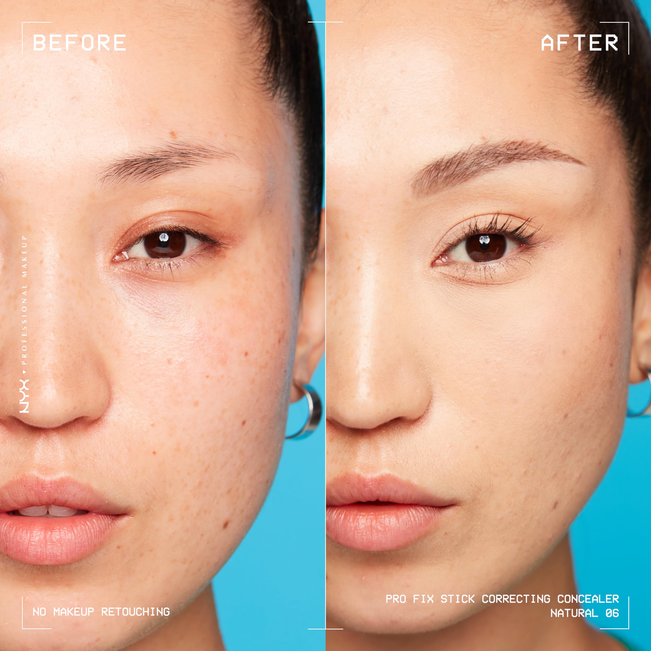 Nyx Pro Fix correcteur en bâton – texture crème douce qui glisse sans tiraillement.