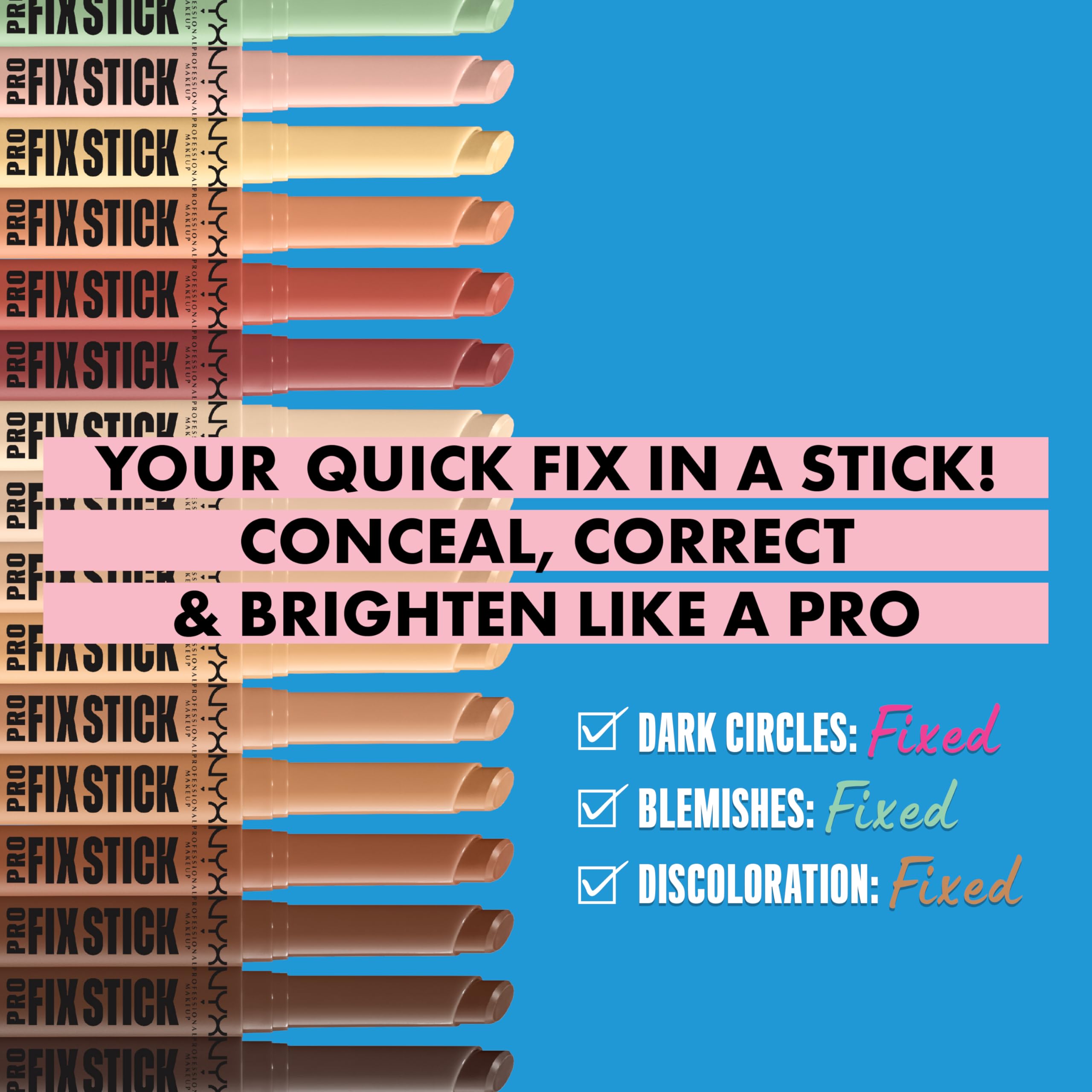 Nyx Pro Fix correcteur en bâton – couvrance moyenne, fini naturel et confortable.