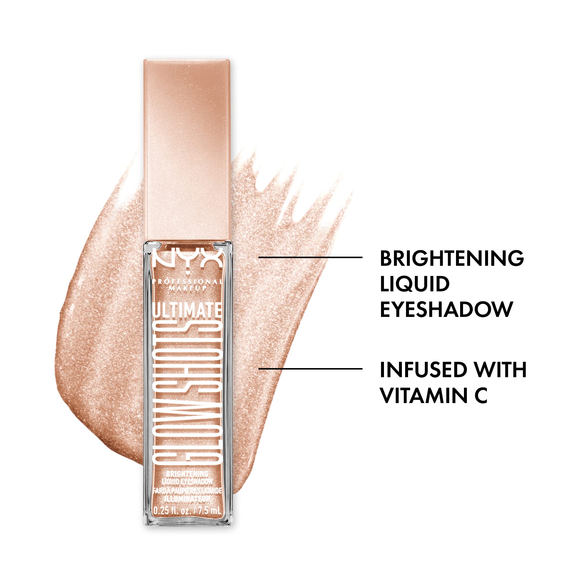 NYX PROFESSIONAL MAKEUP – applicateur doux appliquant l’ombre liquide sur la paupière.