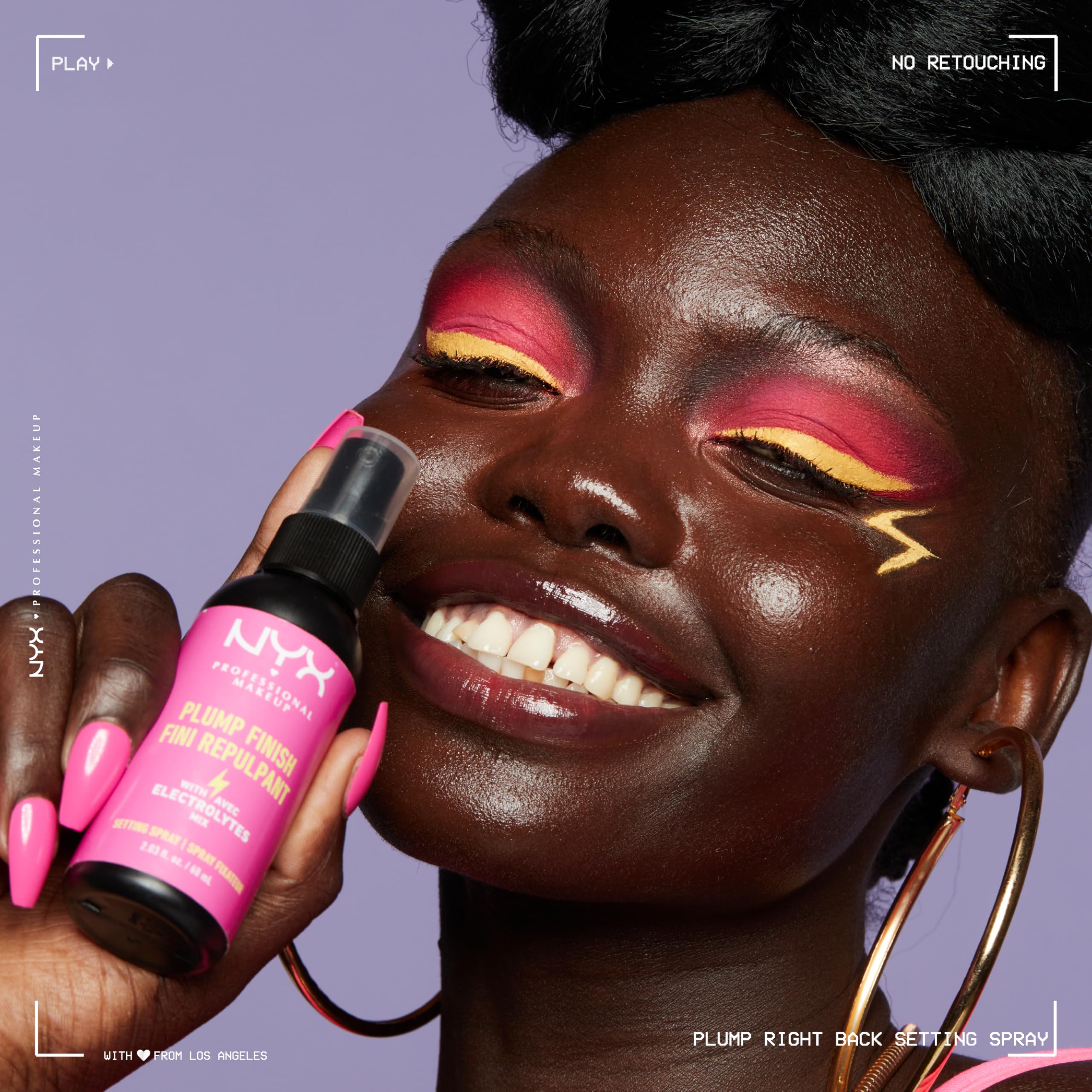 Application avant/après maquillage avec NYX Professional Makeup spray