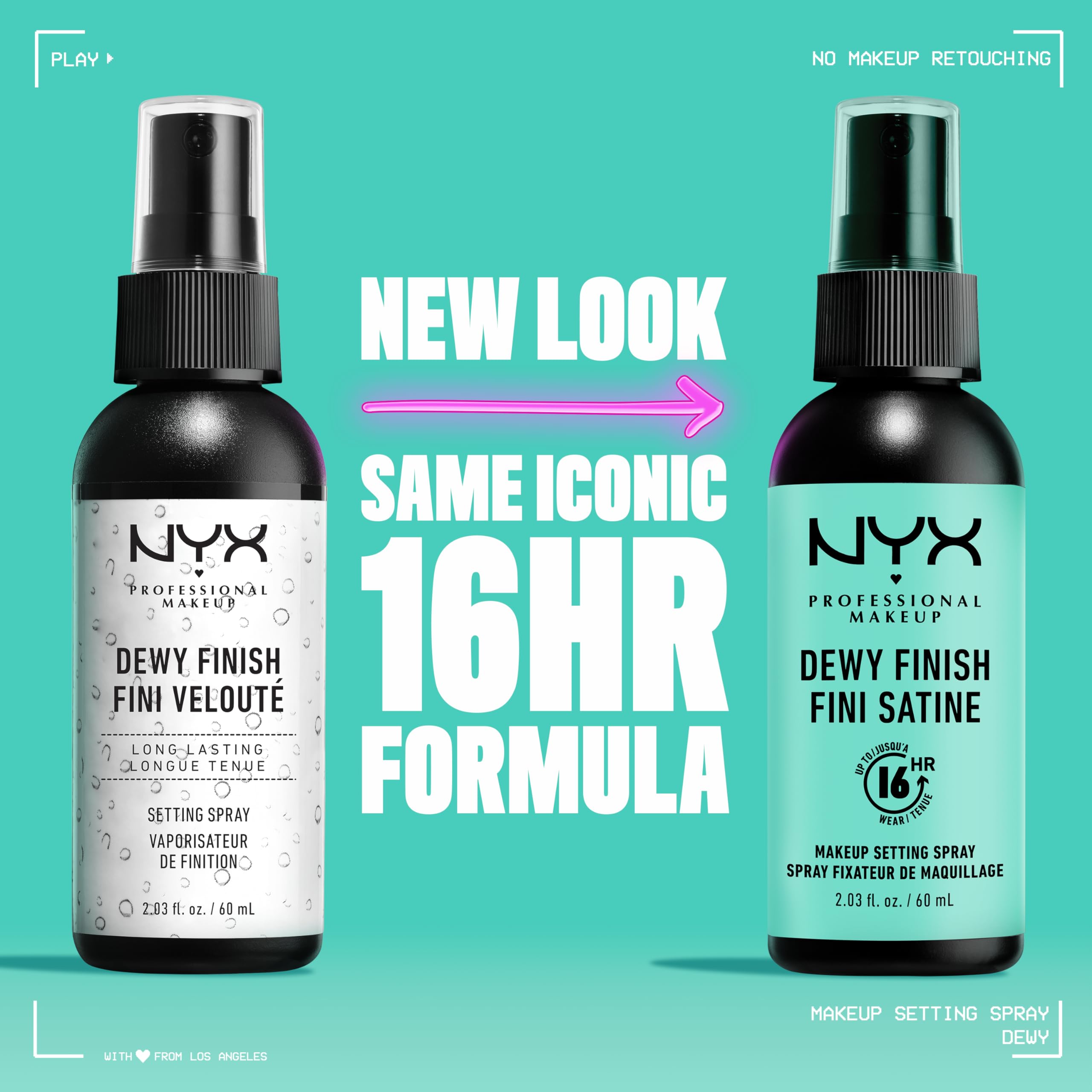 NYX Professional Makeup brume visage, application rapide pour un look frais.