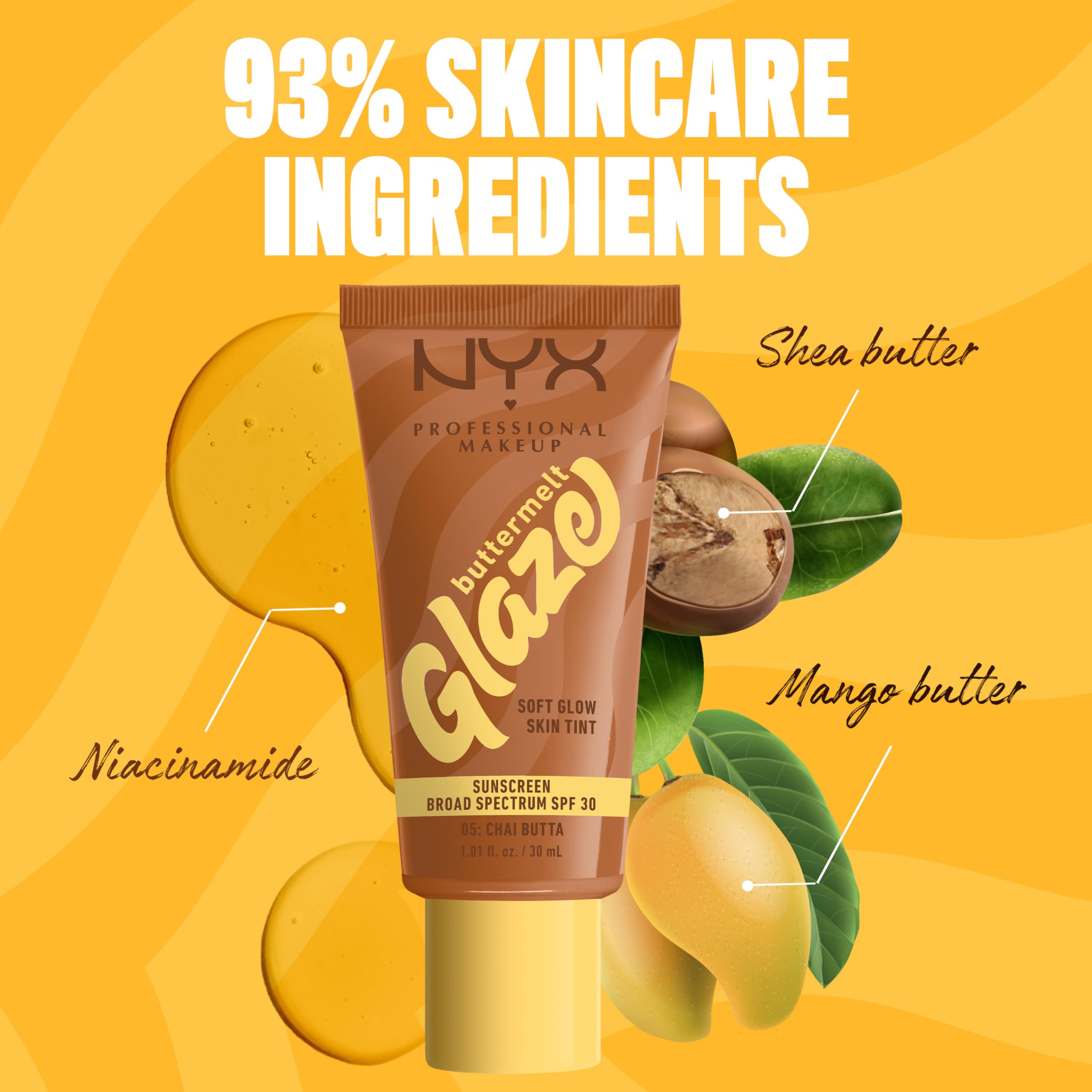 NYX PROFESSIONAL MAKEUP Buttermelt Glaze applicateur—application douce et contrôle précis.