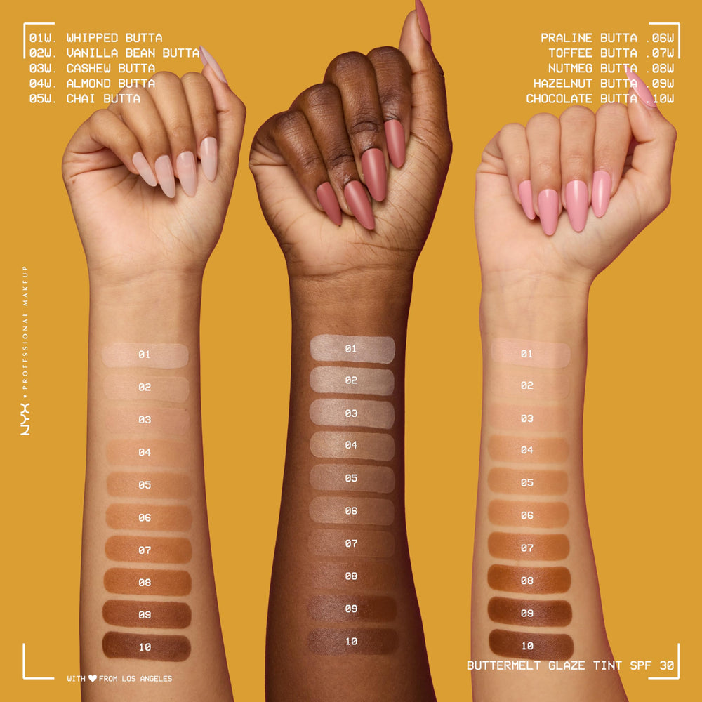 NYX PROFESSIONAL MAKEUP Buttermelt Glaze fini satin—aspect doux et naturel.