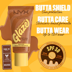 NYX PROFESSIONAL MAKEUP Buttermelt Glaze SPF 30—protection légère et teint unifié.