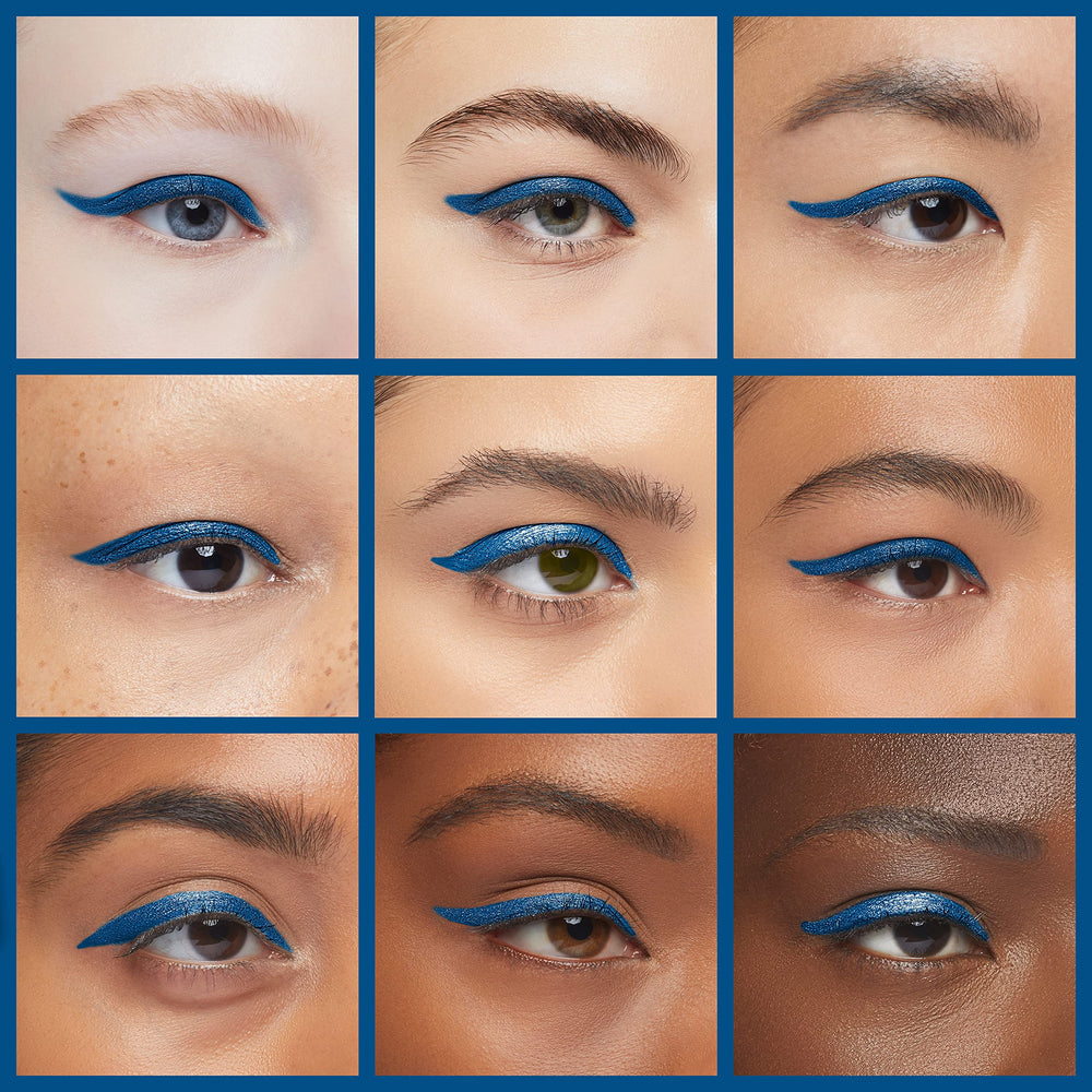 Nyx Professional Makeup crayon paupiere mecanique Gypsy Blue pigment intense sur la paupiere.