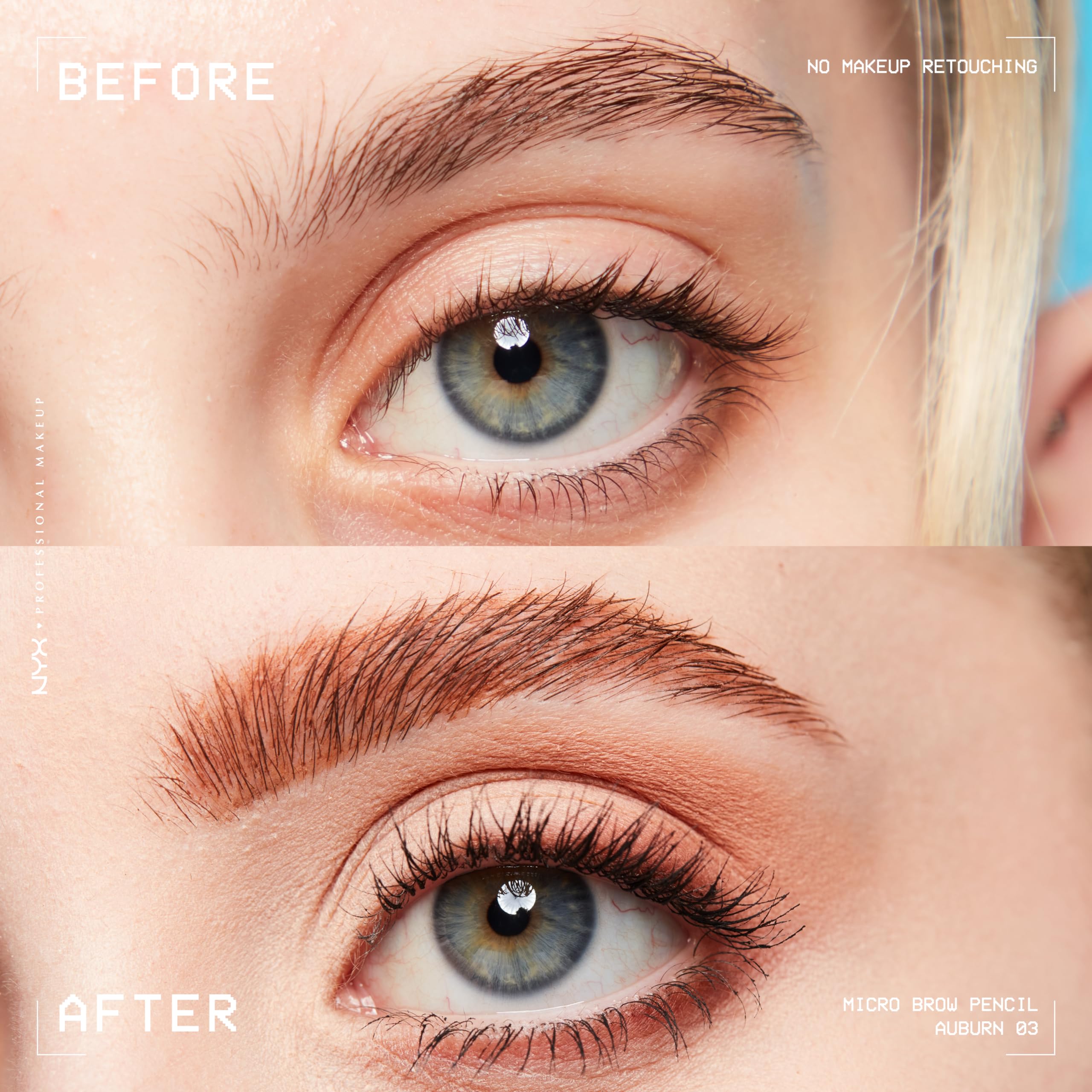 NYX Crayon sourcils micro auburn, fini naturel et définition durable.