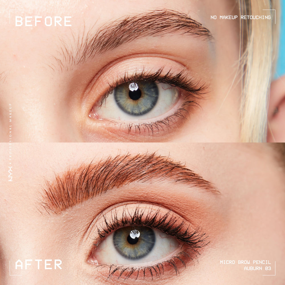 NYX Crayon sourcils micro auburn, fini naturel et définition durable.