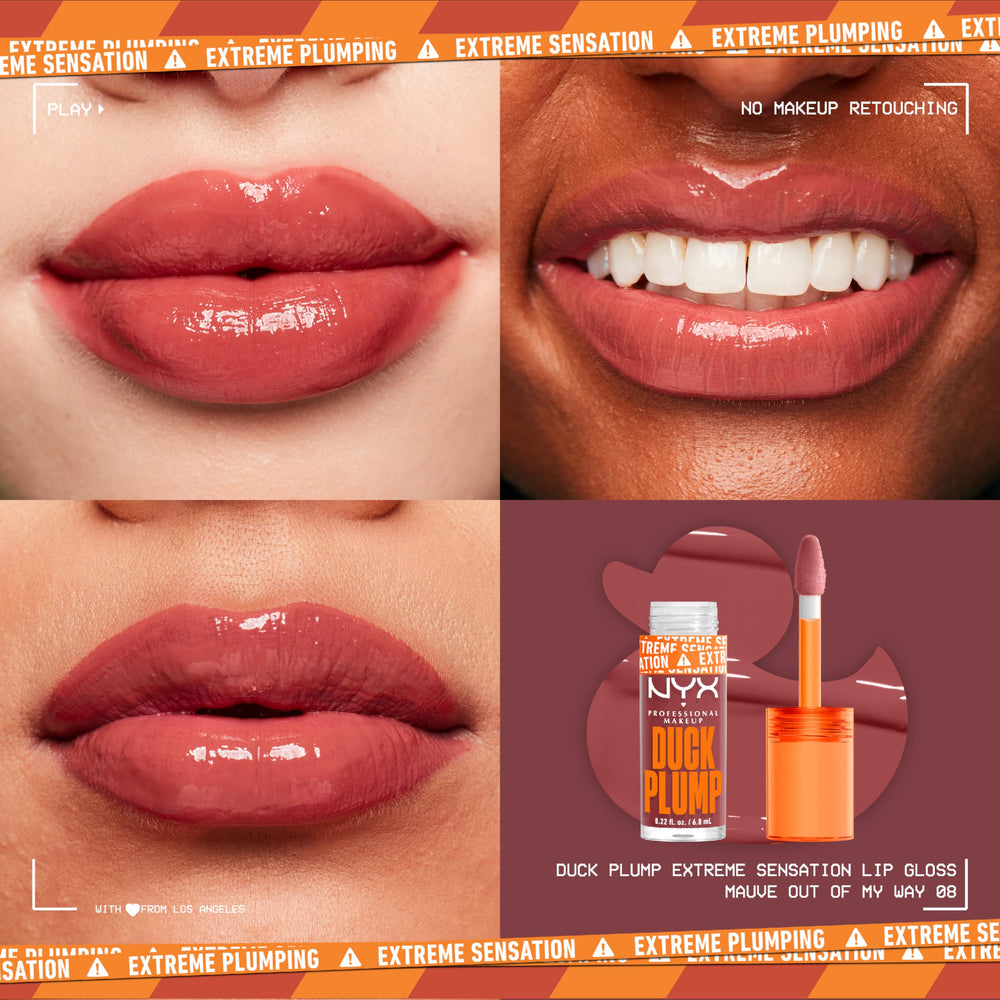 NYX PROFESSIONAL MAKEUP Duck Plump lèvres-appliqué gloss – application rapide pour lèvres pulpeuses.