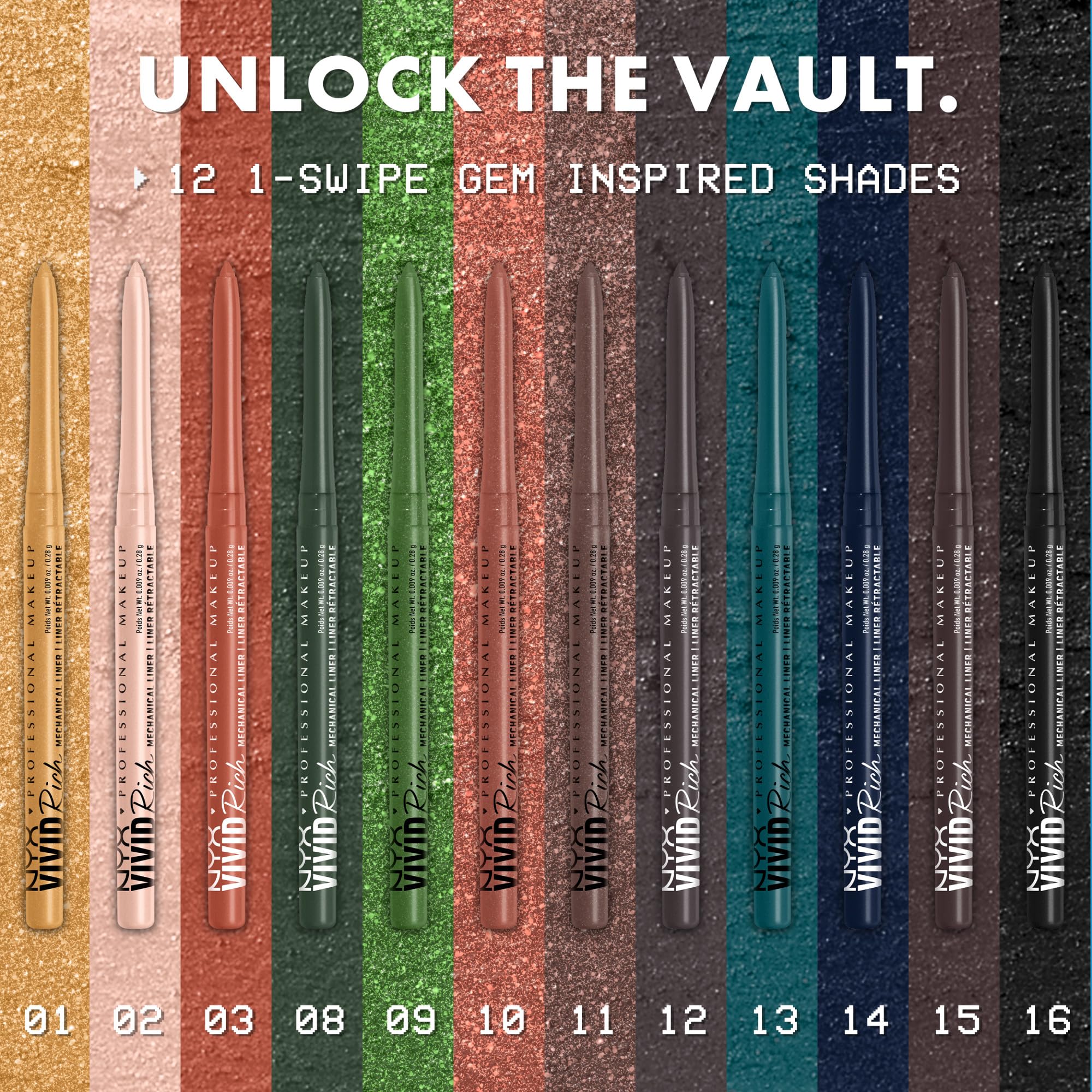 Emballage compact du crayon œil mécanique NYX pour le voyage.