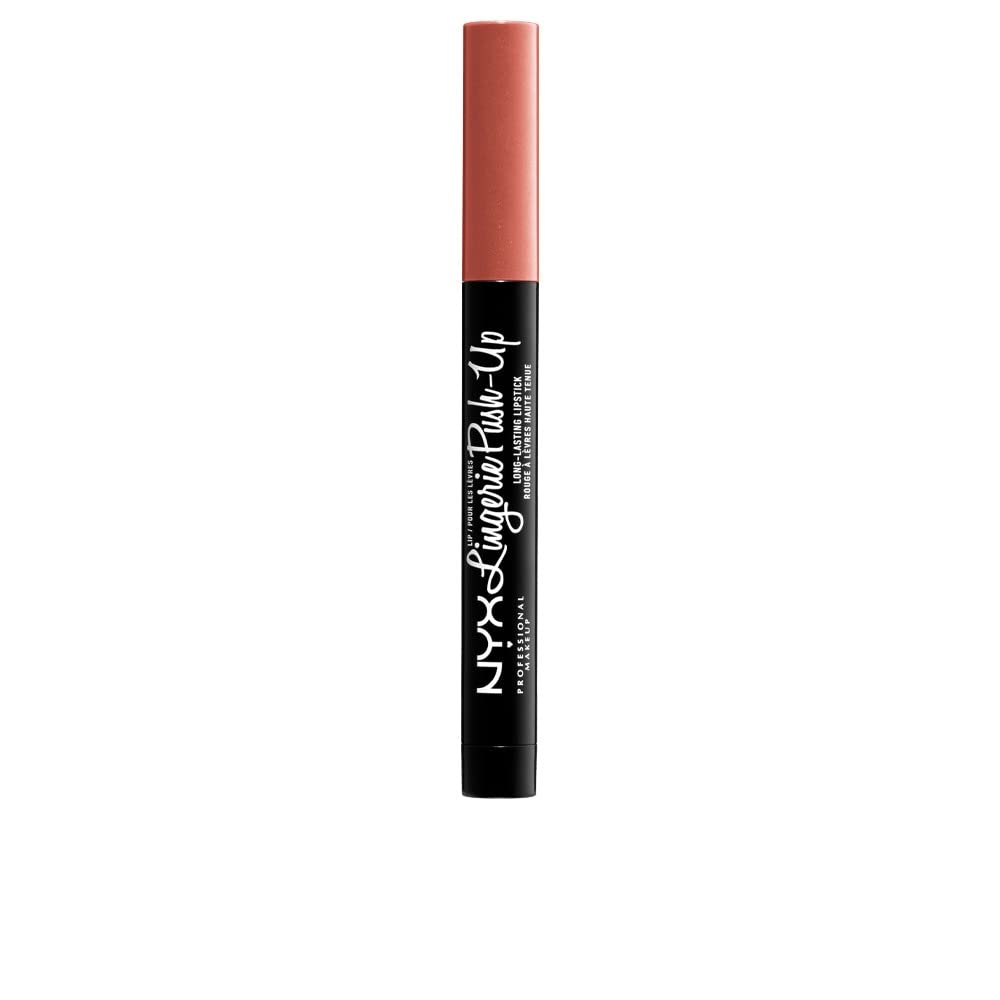 NYX Lip Lingerie Push-Up Brown Spice Pink, application précise et fini nude mat durable.