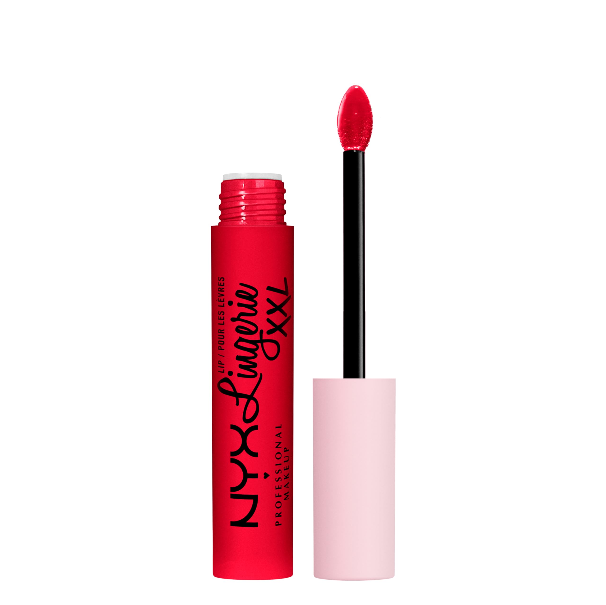 Lip Lingerie XXL Matte Indomptable sur rouge brique, fini mat et longue tenue.