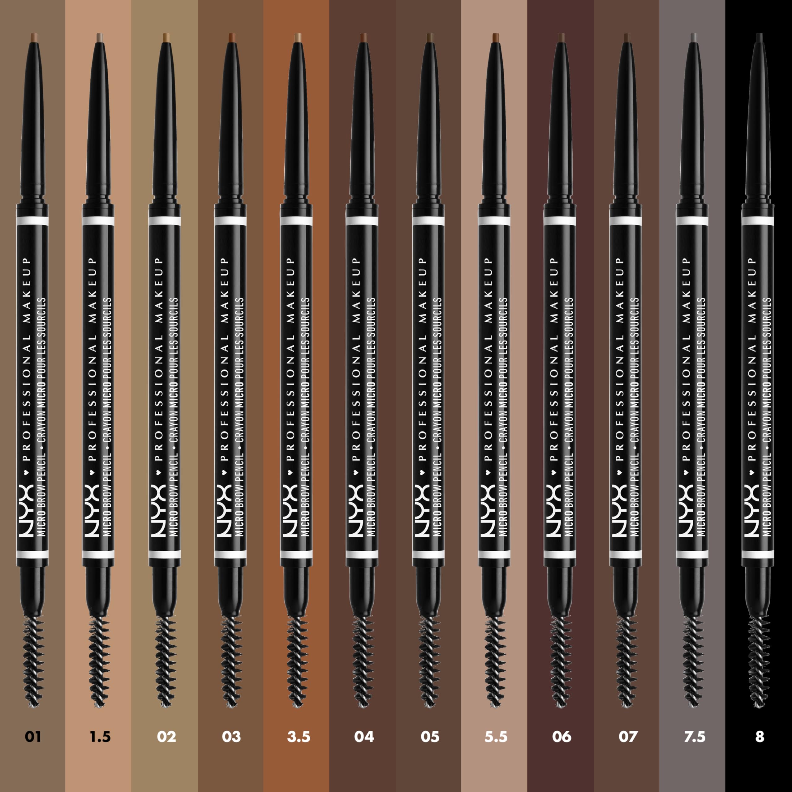 NYX Professional Makeup Micro Brow Pencil 12 teintes vegan et résistantes à l'eau adaptées.