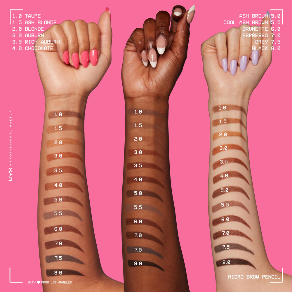 NYX Professional Makeup Micro Brow Pencil tenue longue et naturelle tout au long de la journée.