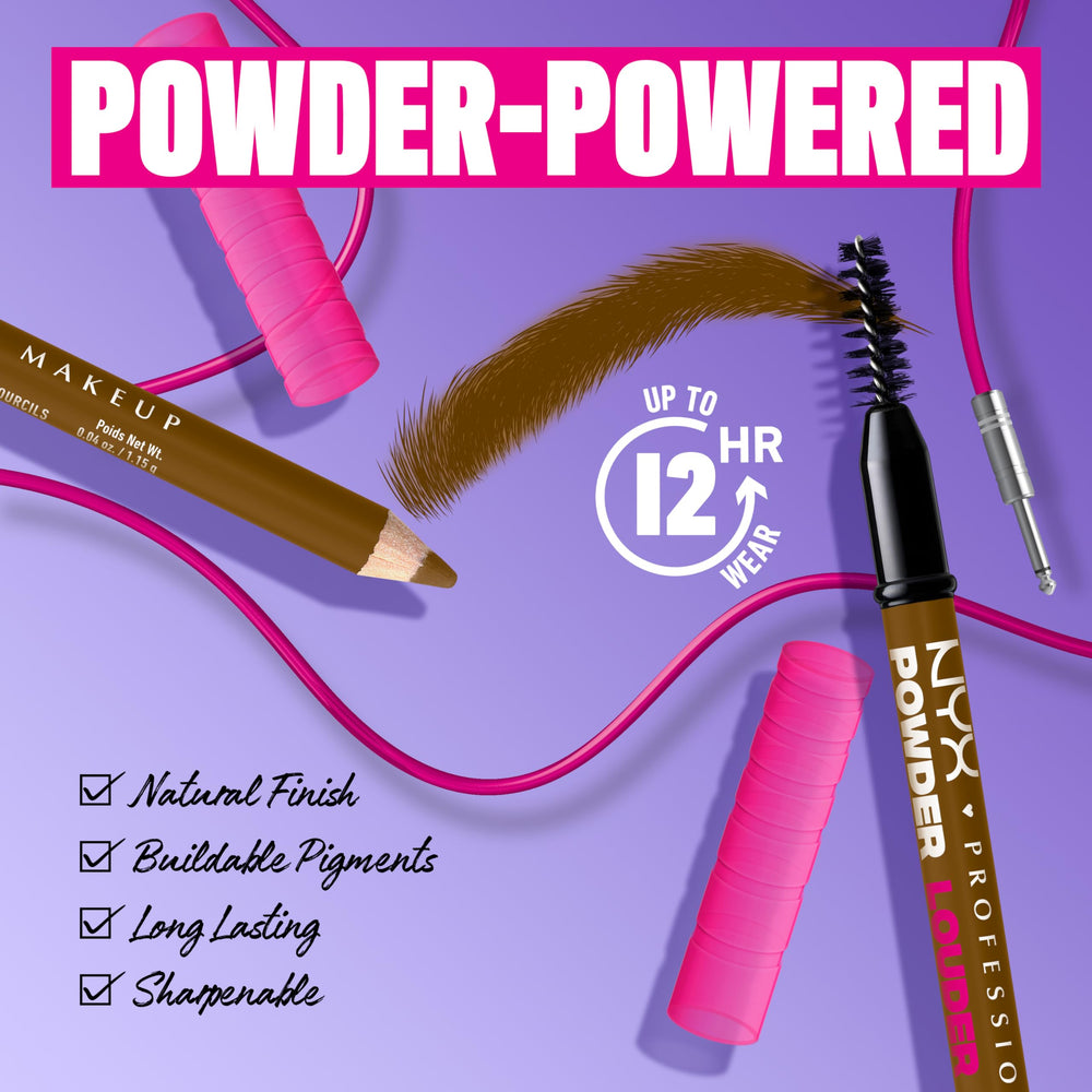 NYX PROFESSIONAL MAKEUP Poudre Louder Sourcils – fibres de bambou épaississantes.