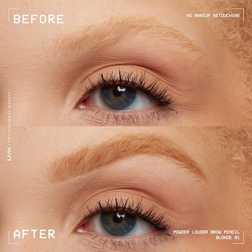 NYX PROFESSIONAL MAKEUP Poudre Louder Sourcils – teinte Blond Clair pour rendu naturel.