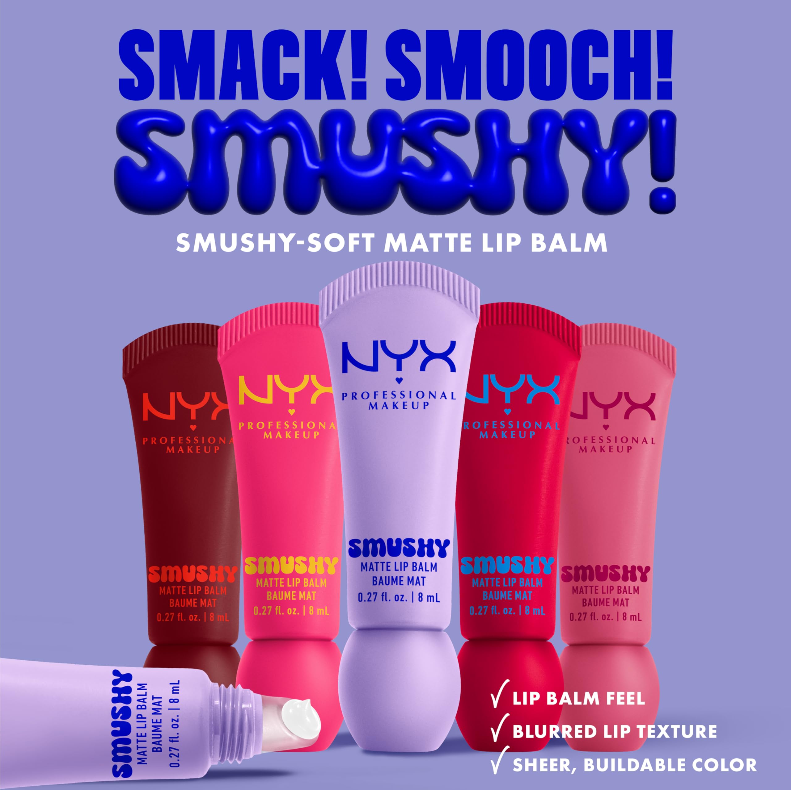 Application longue tenue et confort sur les lèvres avec NYX Smushy Matte Lip Balm