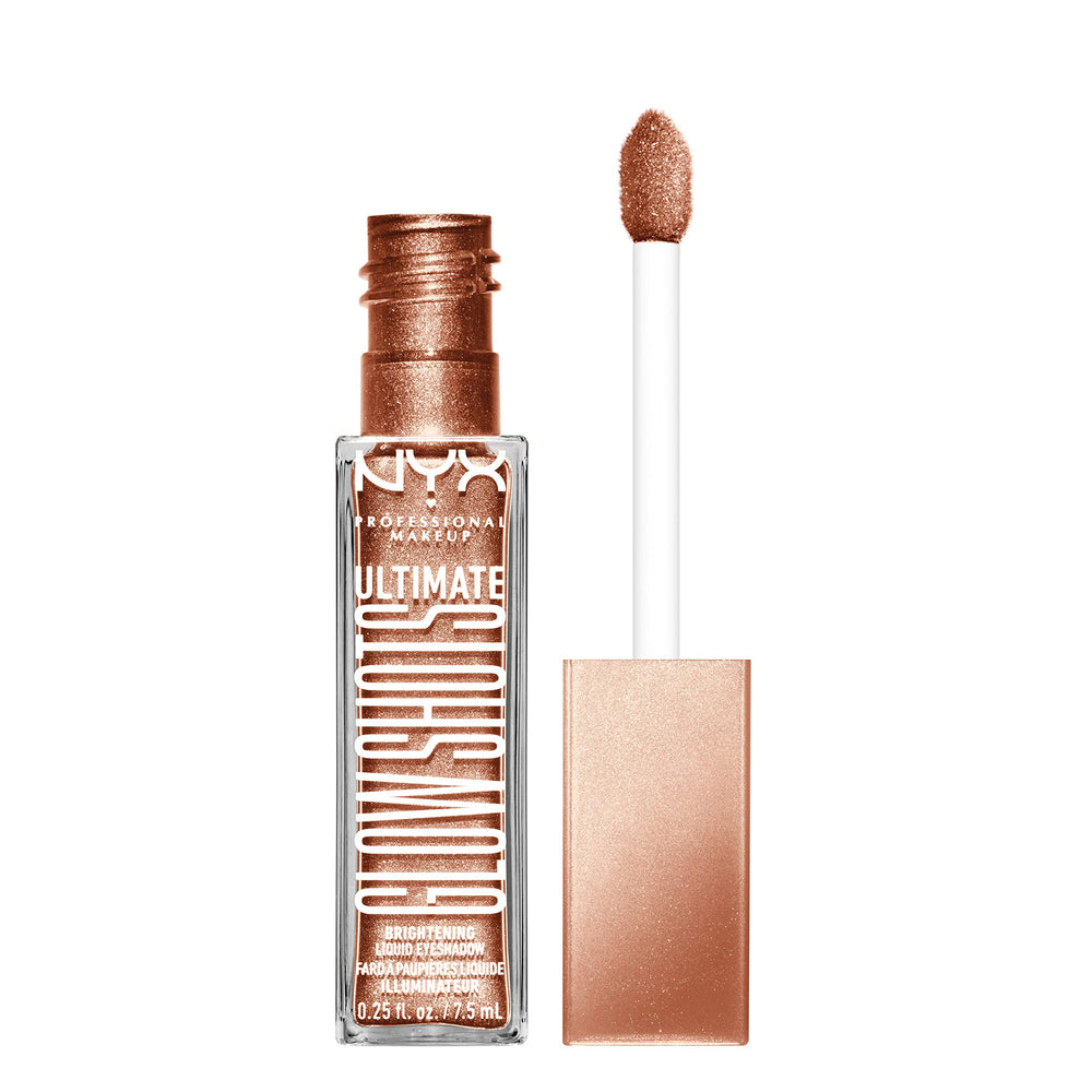NYX Ultimate Glow Shots ombre liquide Golden Goji, application facile et éclat durable.