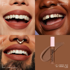 NYX rouge lèvres liquide XXL mat caramel chaud application précise