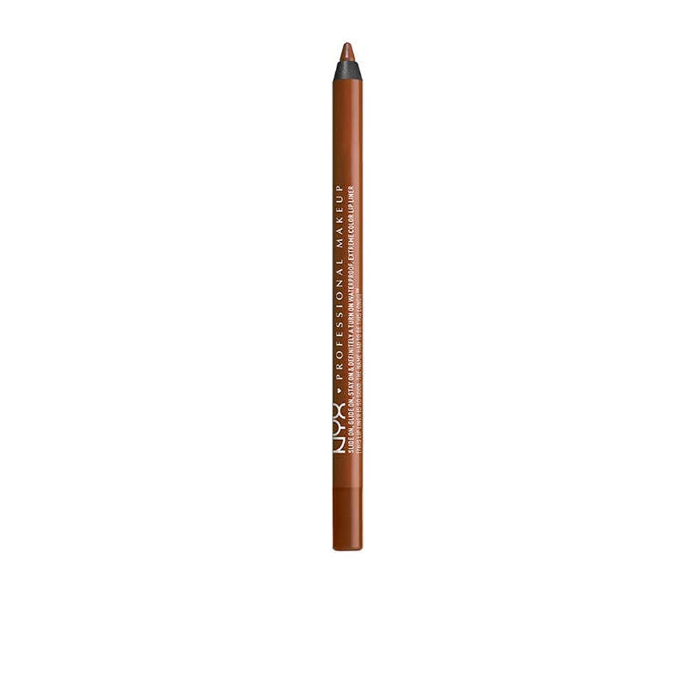 NYX Slide On Lip Pencil Urban Cafe brun, traçage précis et tenue longue durée pour les lèvres.