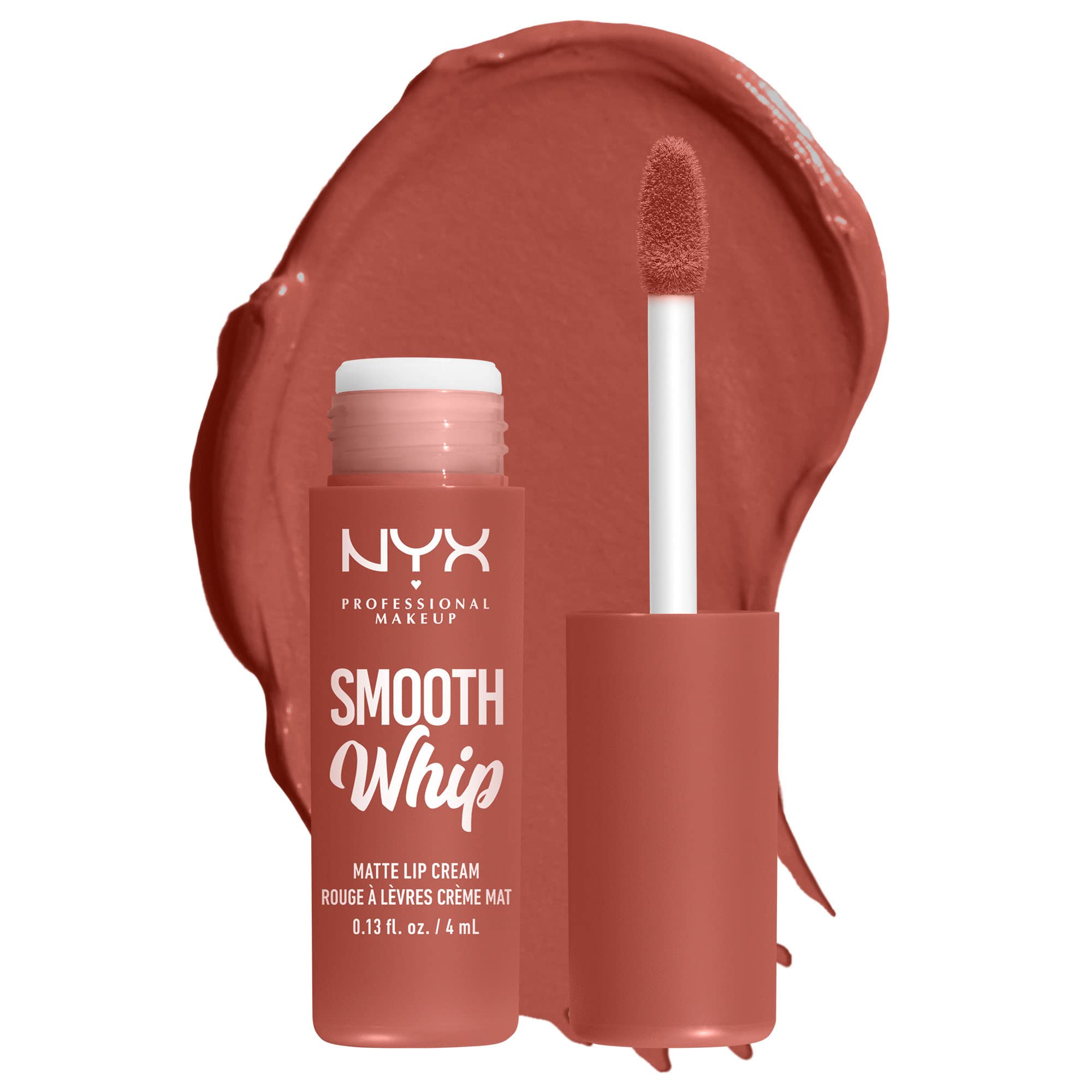 NYX Smooth Whip Matte Lip Cream Kitty Belly Peach Nude – couleur pêche nude adaptée au quotidien.