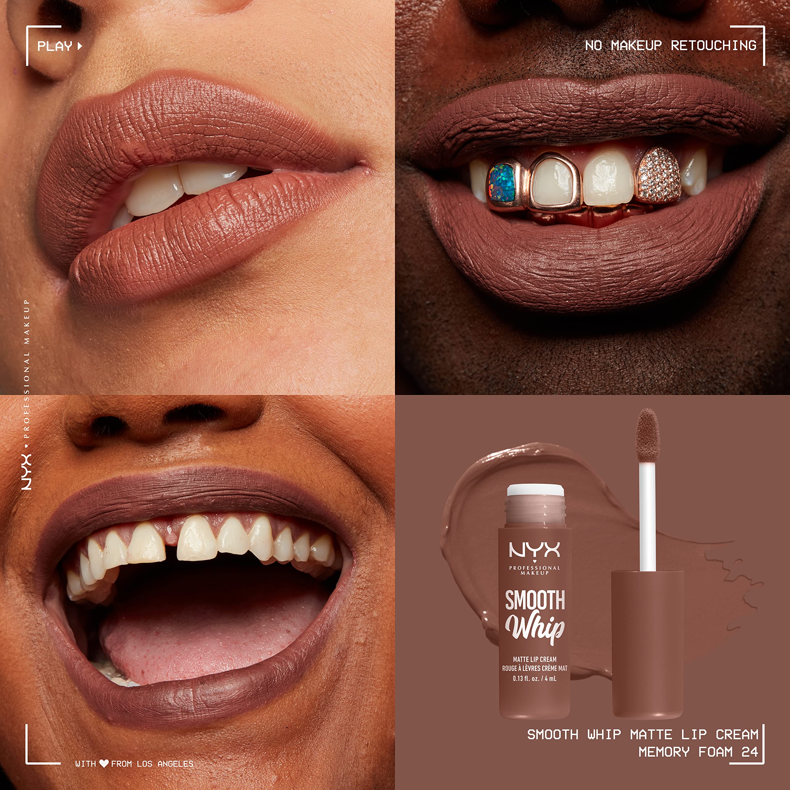 Nyx Smooth Whip Matte Lip Cream échantillon couleur mat rend uniforme.
