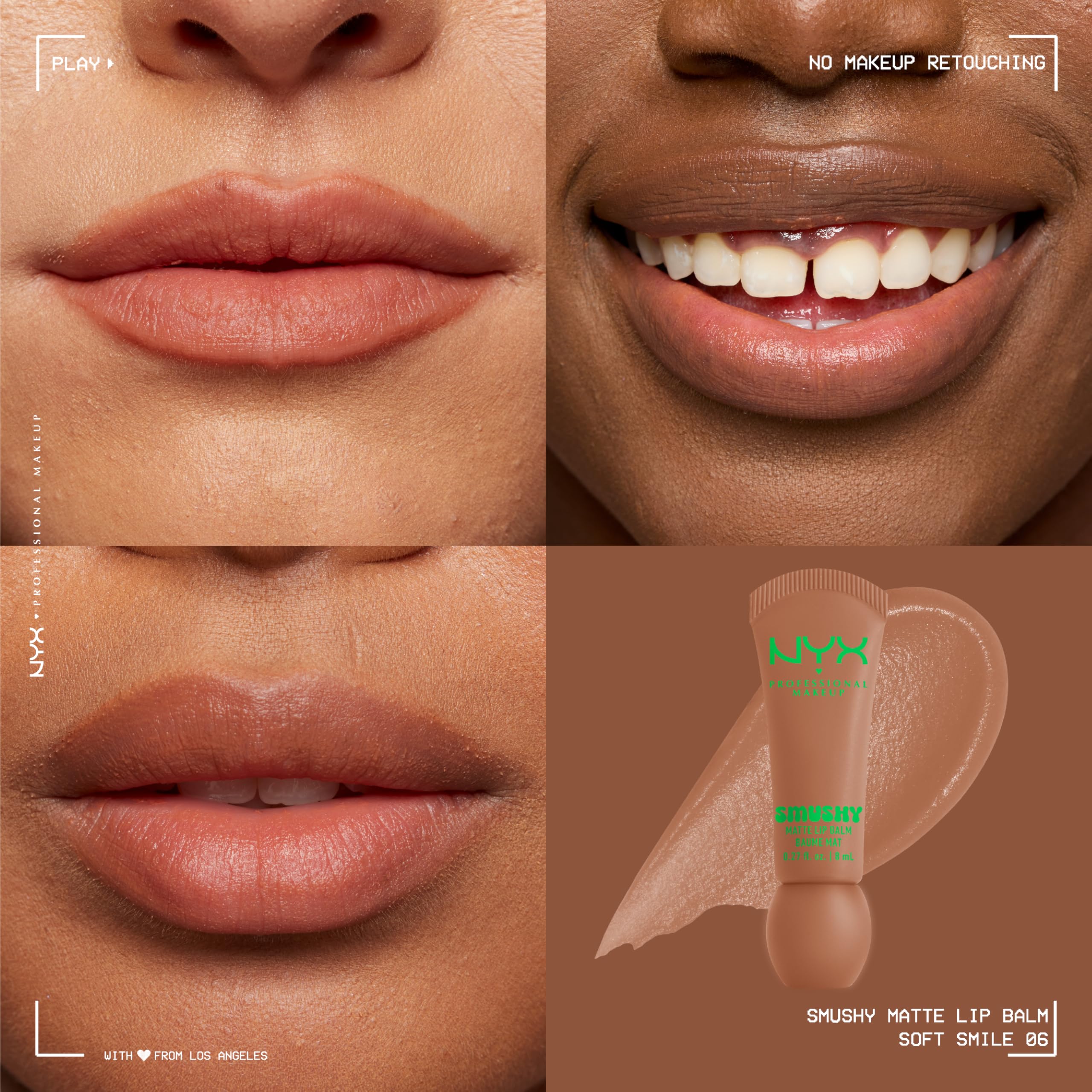 Texture crèmeuse du NYX Smushy Matte qui glisse sur les lèvres.