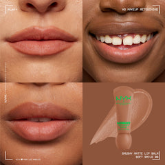 Texture crèmeuse du NYX Smushy Matte qui glisse sur les lèvres.