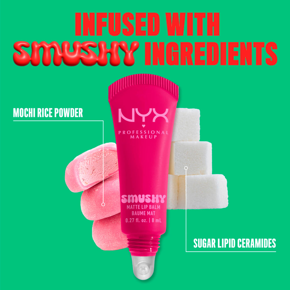 NYX Smushy Matte Lip Balm teinte rose pêche pour un look frais et discret