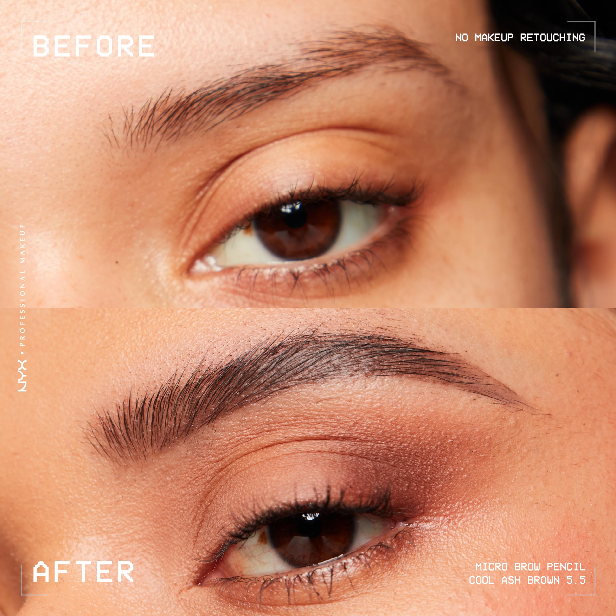 Nyx Sourcil Brosse Intégrée Spoolie facilite le lissage et la fusion naturelle.