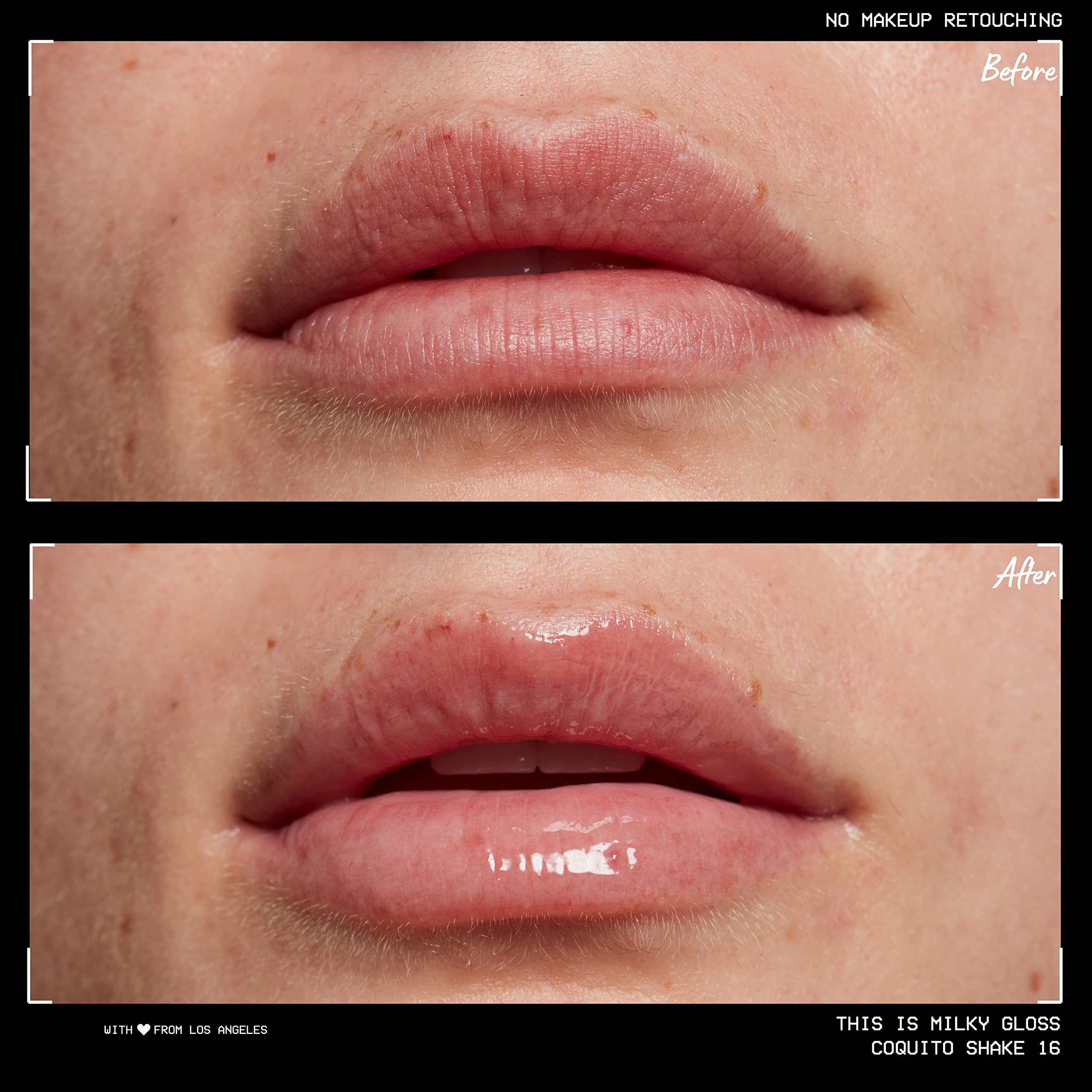 NYX This Is Milky Gloss Coquito Shake swatch lèvres fini clair et brillant