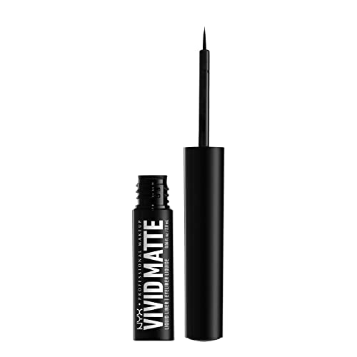 NYX PROFESSIONAL MAKEUP Vivid Matte Liquid Liner détail œil, démonstration de précision et maîtrise.
