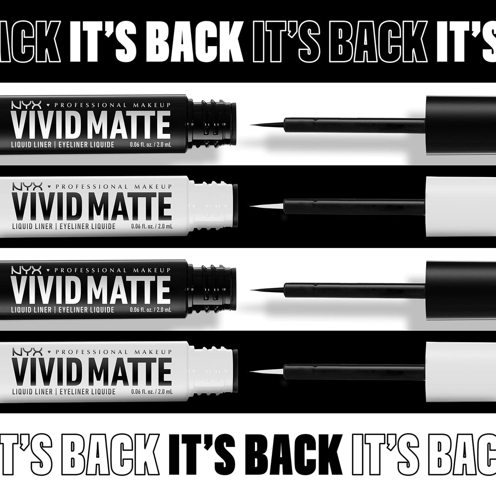 NYX PROFESSIONAL MAKEUP Vivid Matte Liquid Liner emballage studio, présentation produit prête pour site.