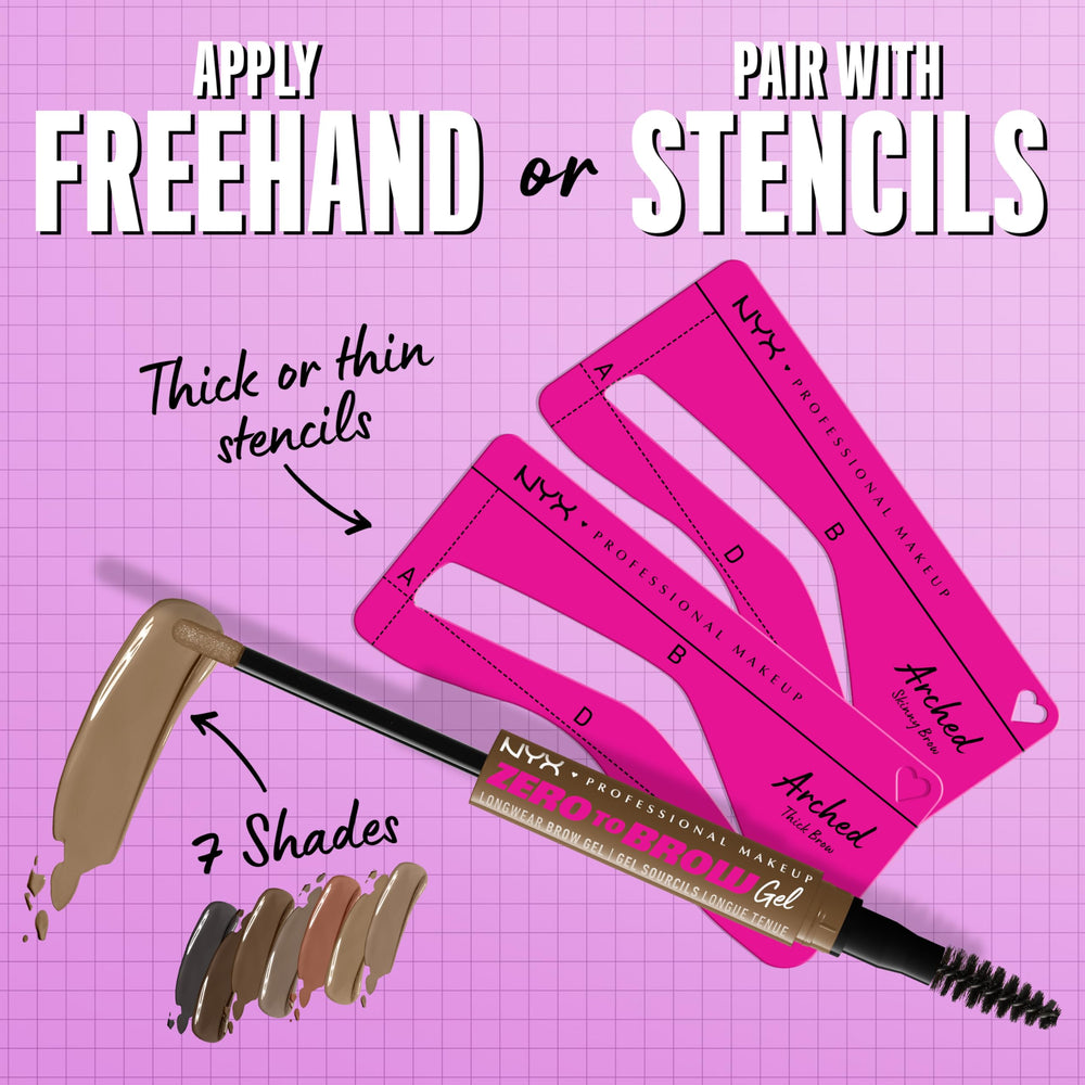 NYX Zero to Brow gel-application précise : tracé net et contrôle facile.