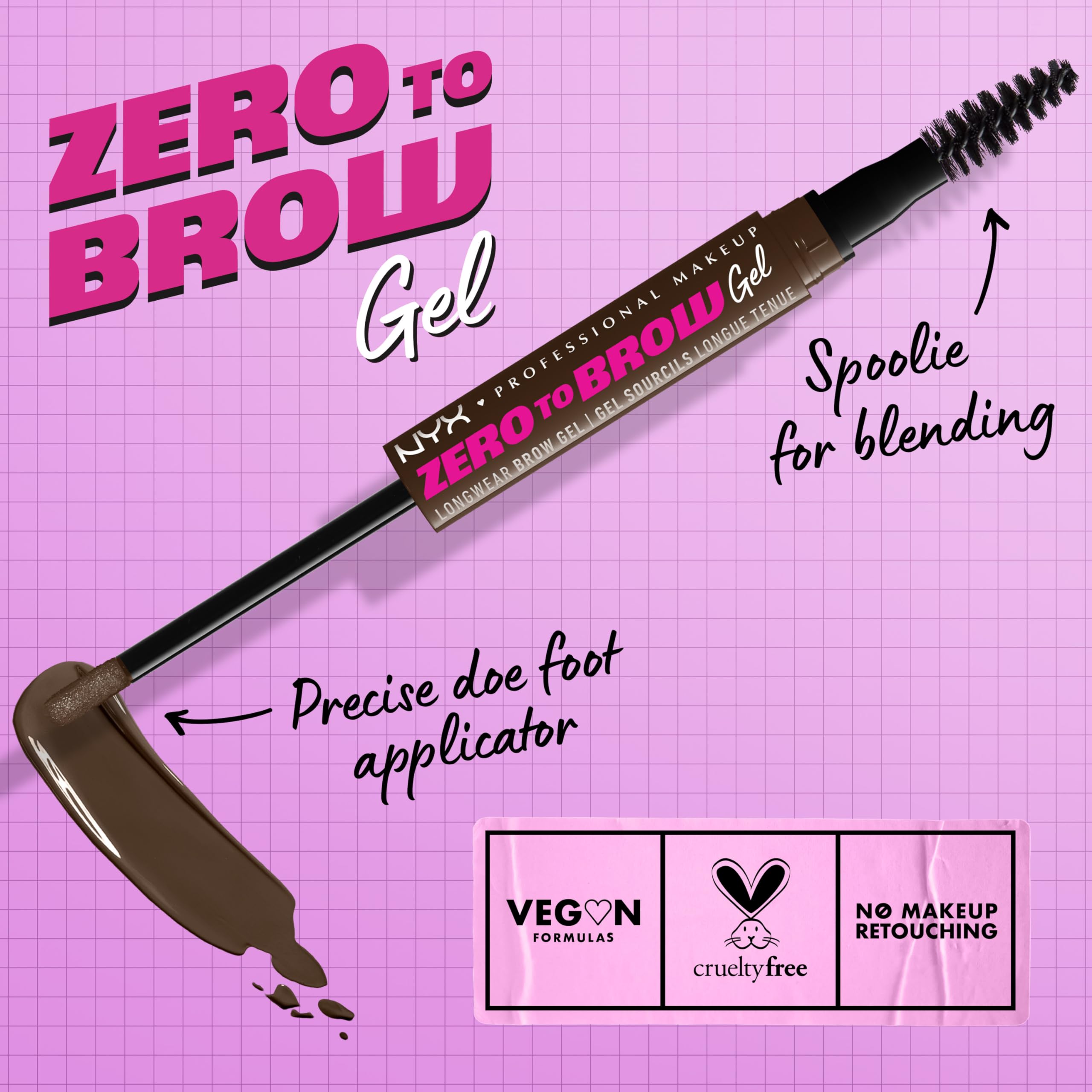 NYX Zero to Brow spoolie estompe les lignes pour un fini naturel