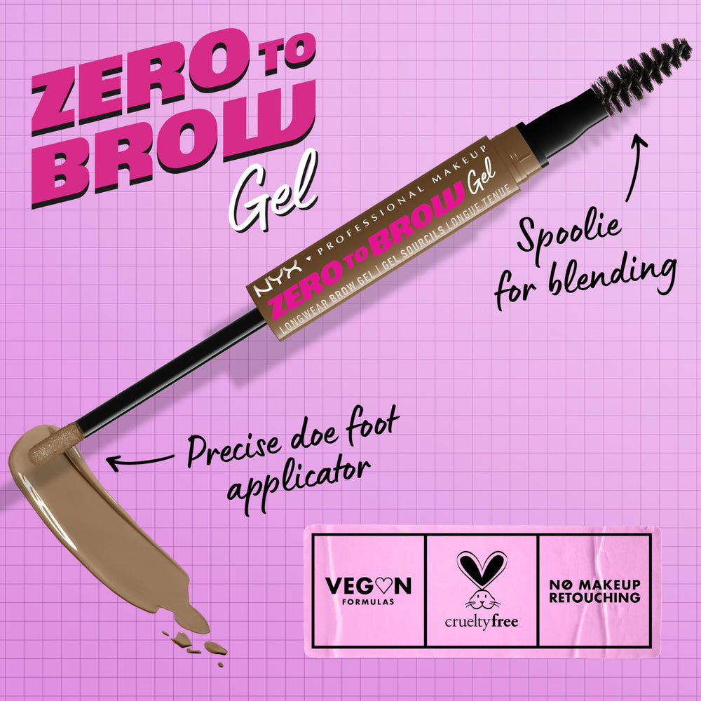 NYX Zero to Brow gel-spoolie : estompe les contours pour un fini naturel.